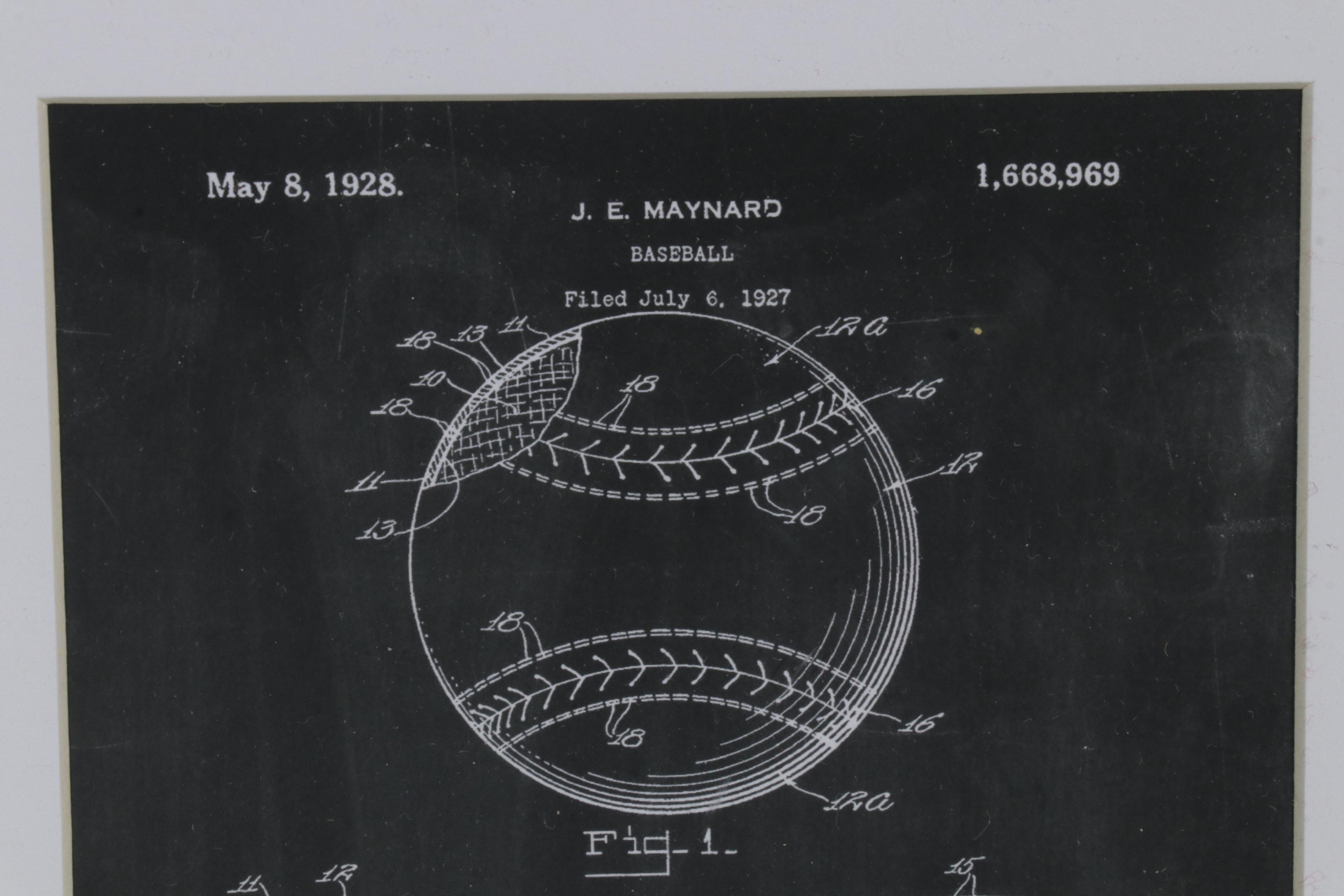 Baseball and Basketball Patent Diagram Giclées, 21st Century