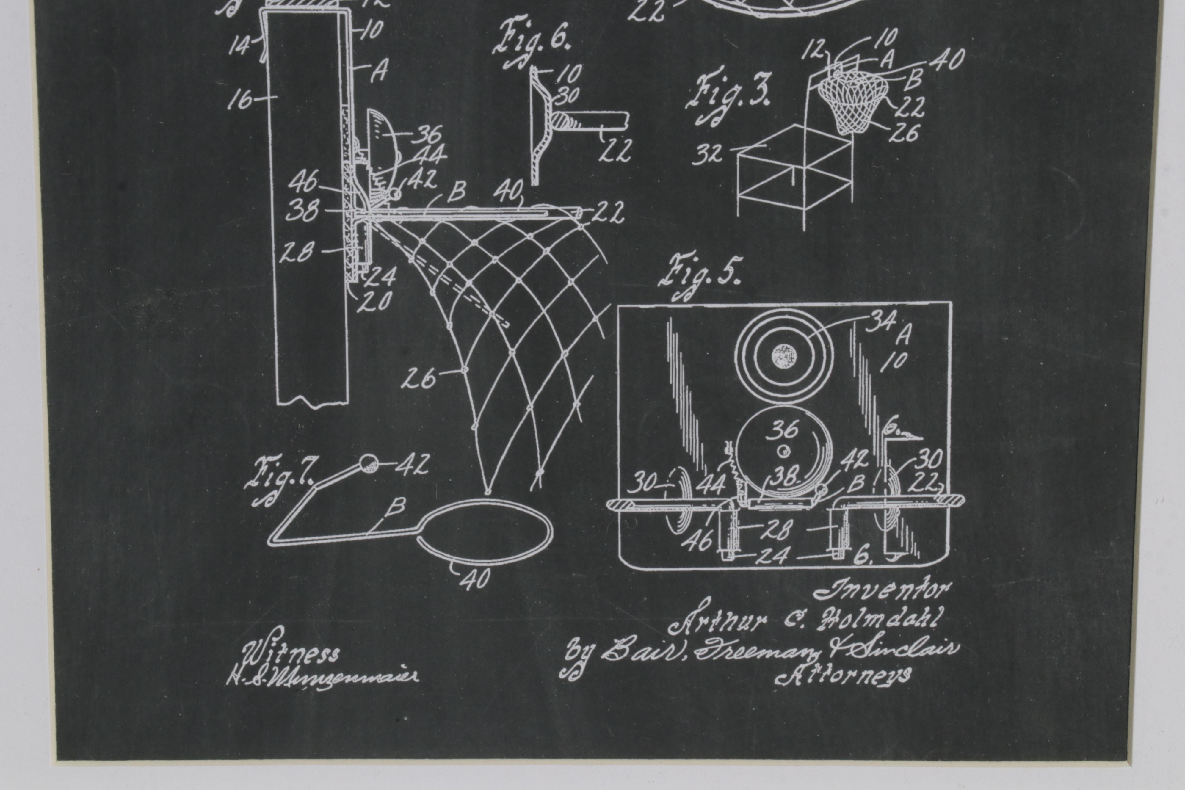 Baseball and Basketball Patent Diagram Giclées, 21st Century