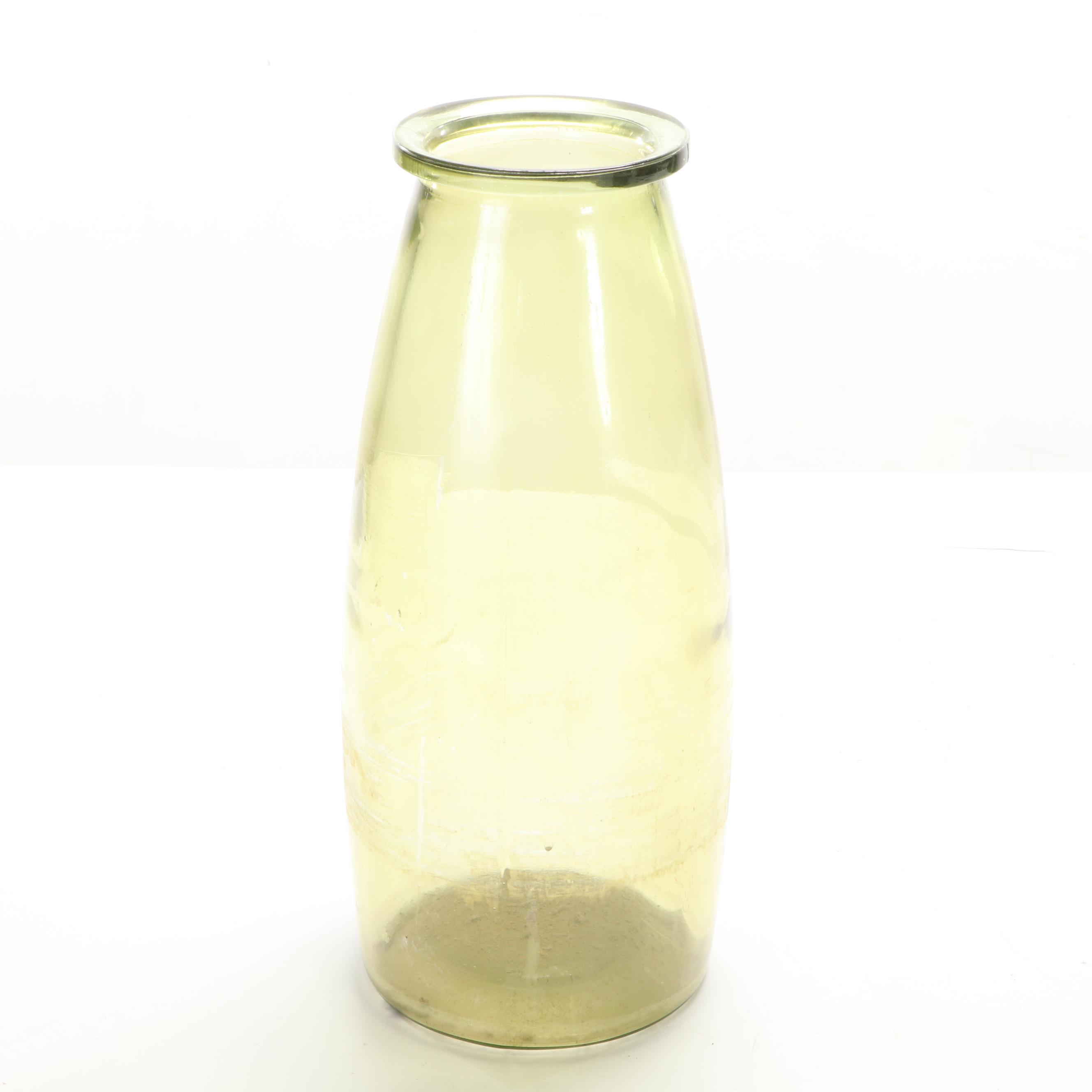 Philippine Green Glass Vase, Mid-20th Century