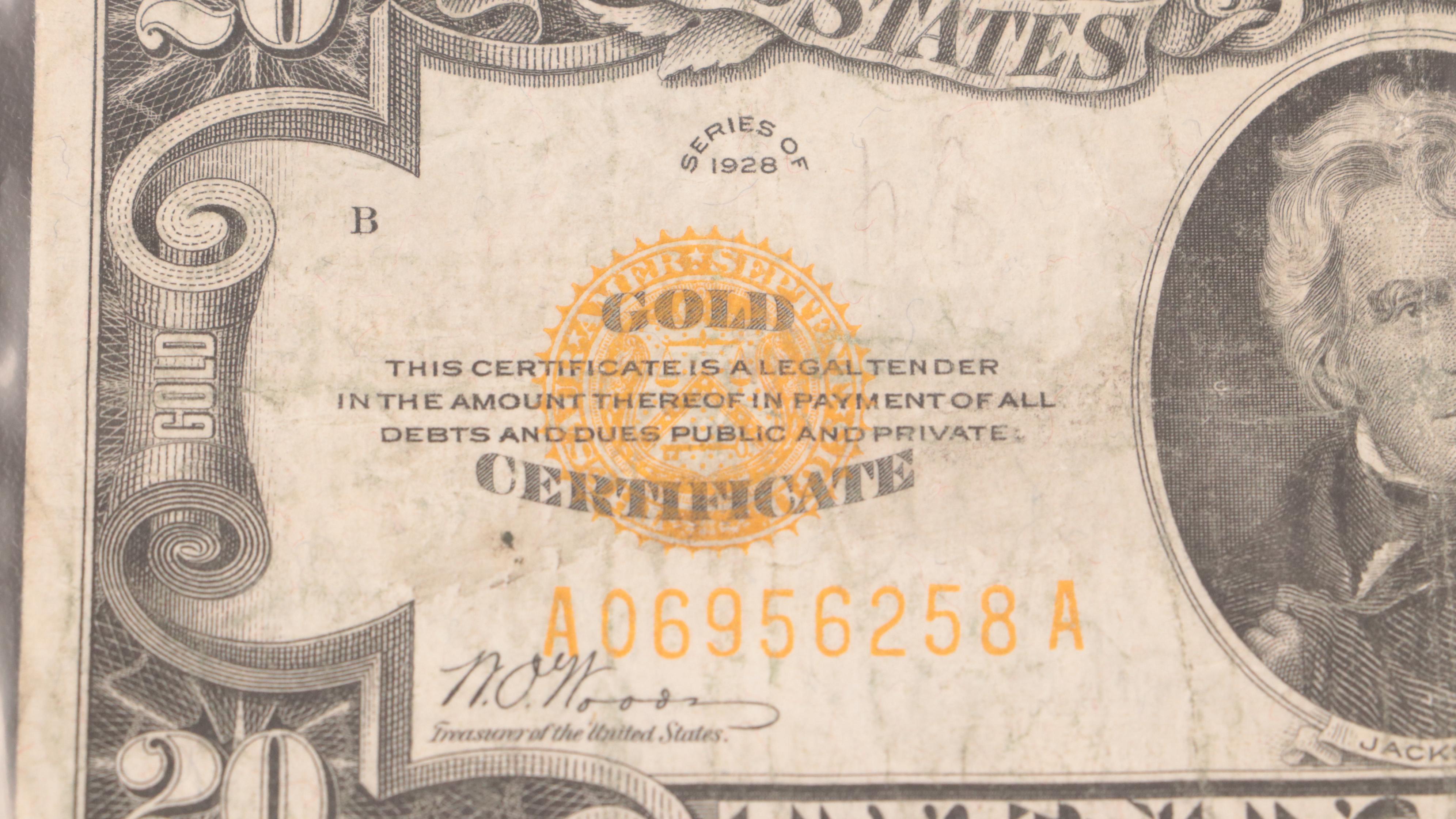 Series 1928 $20 Gold Certificate