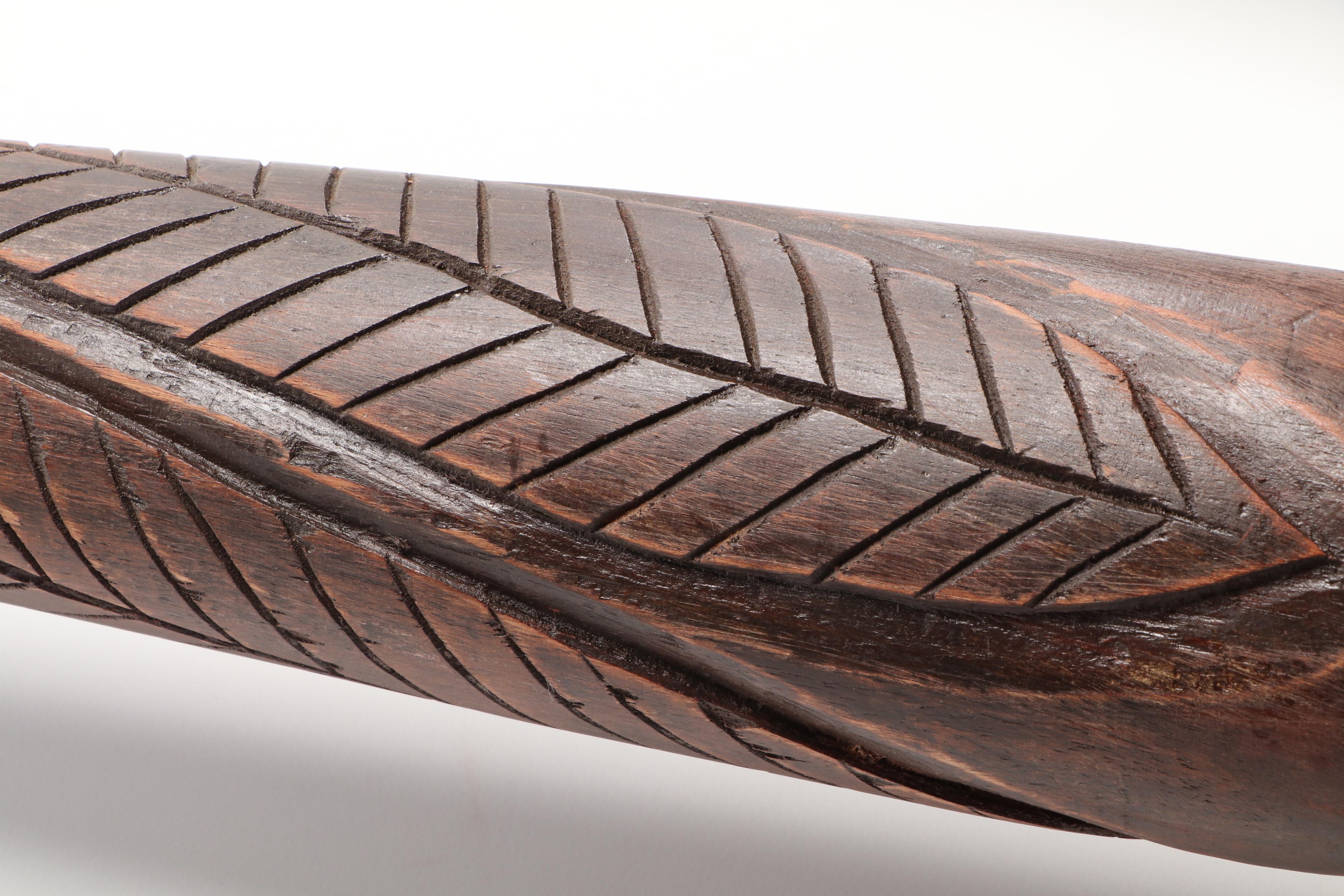 Pair of Indian Carved Teak Pricket Floor Candlesticks