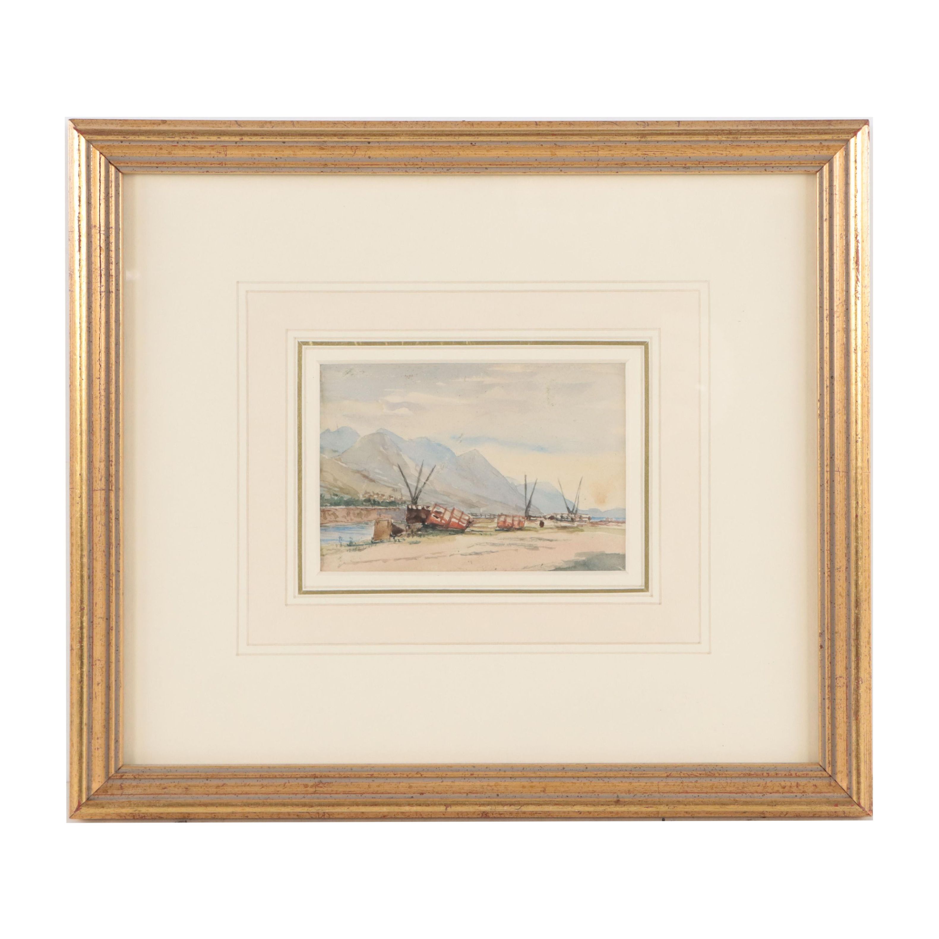 English School Landscape Watercolor Painting of Scotland, Circa 1860