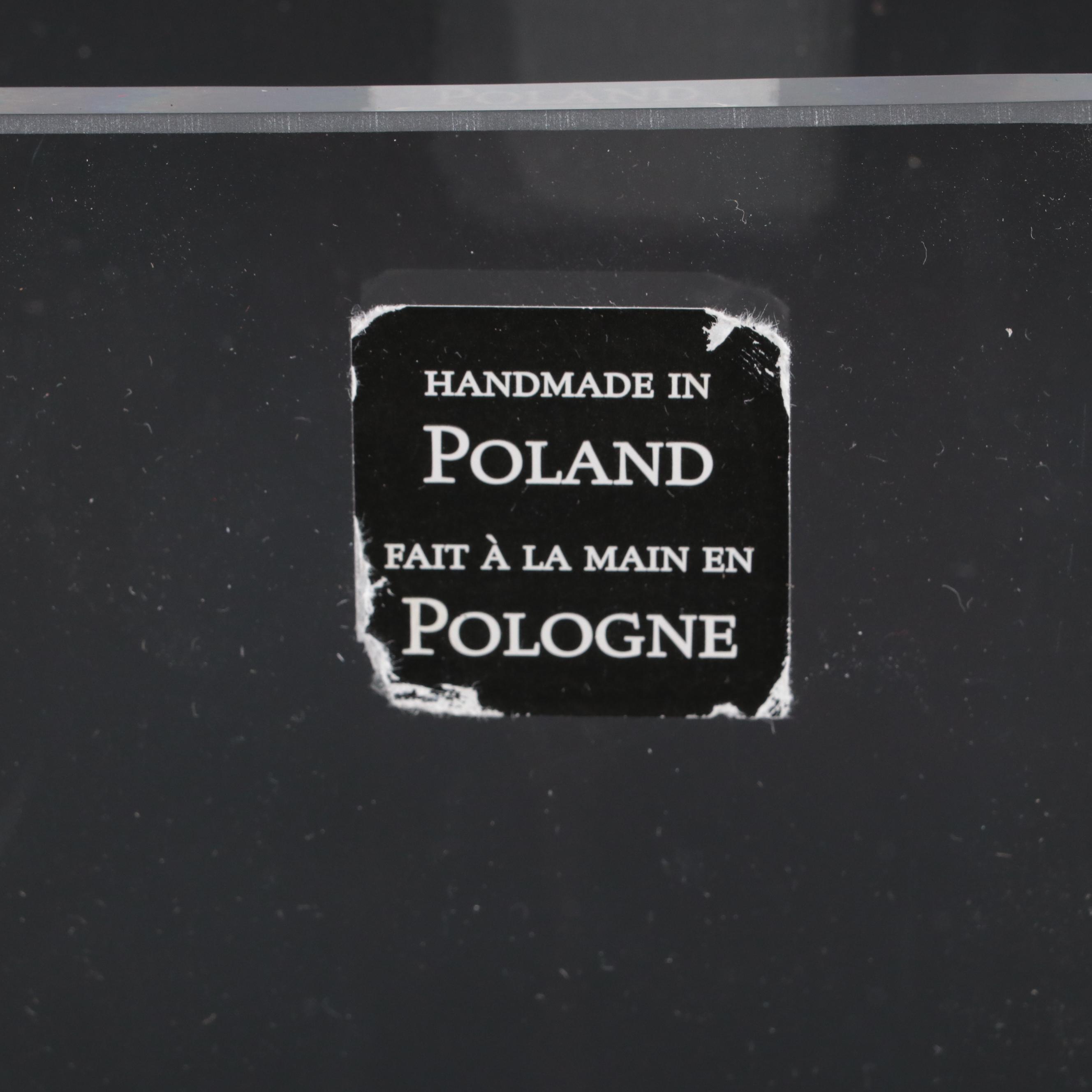 Polish and Other Rectangular Clear Glass Vase