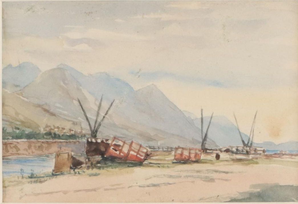 English School Landscape Watercolor Painting of Scotland, Circa 1860