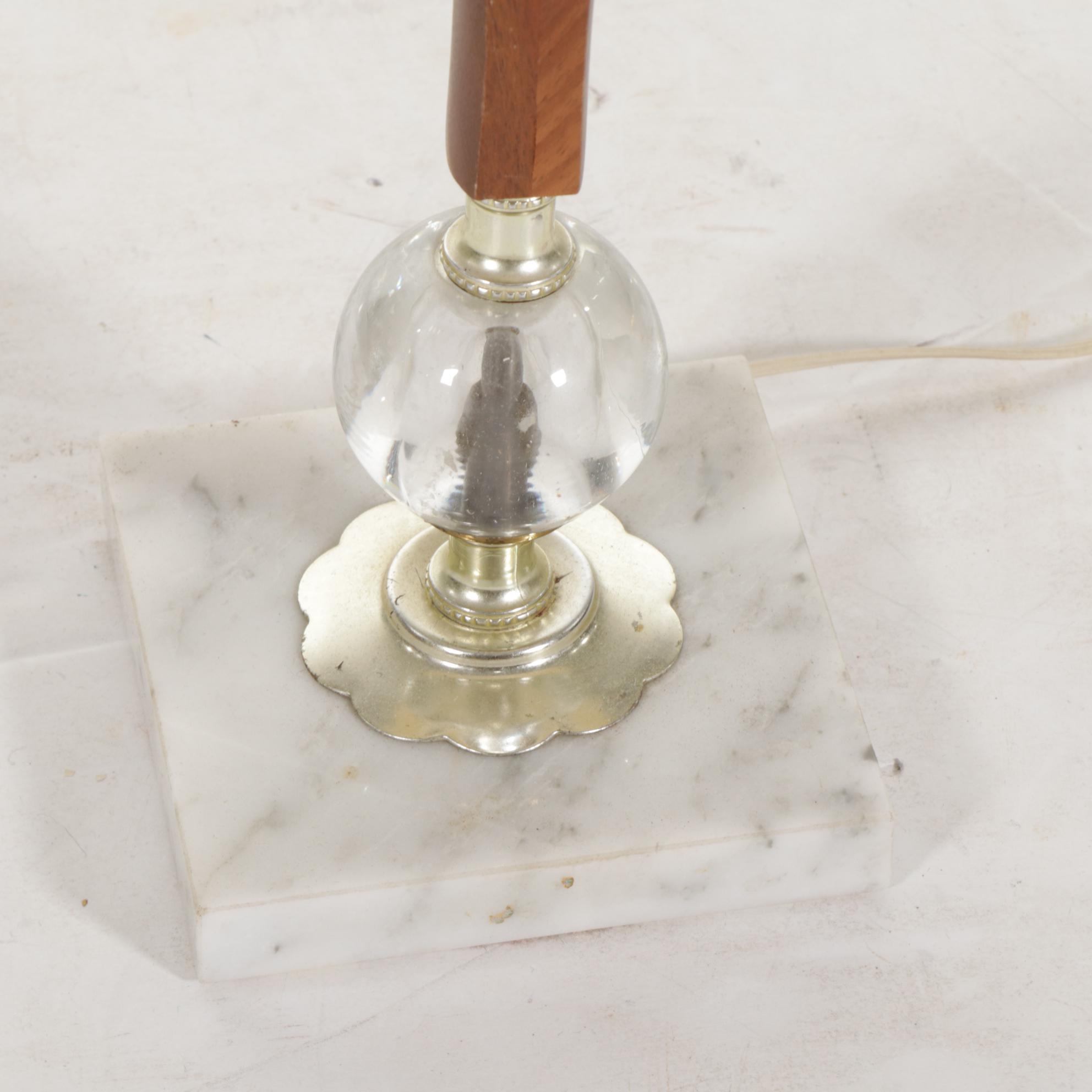 Mid Century Modern Table Lamp with Teak and Acrylic Base