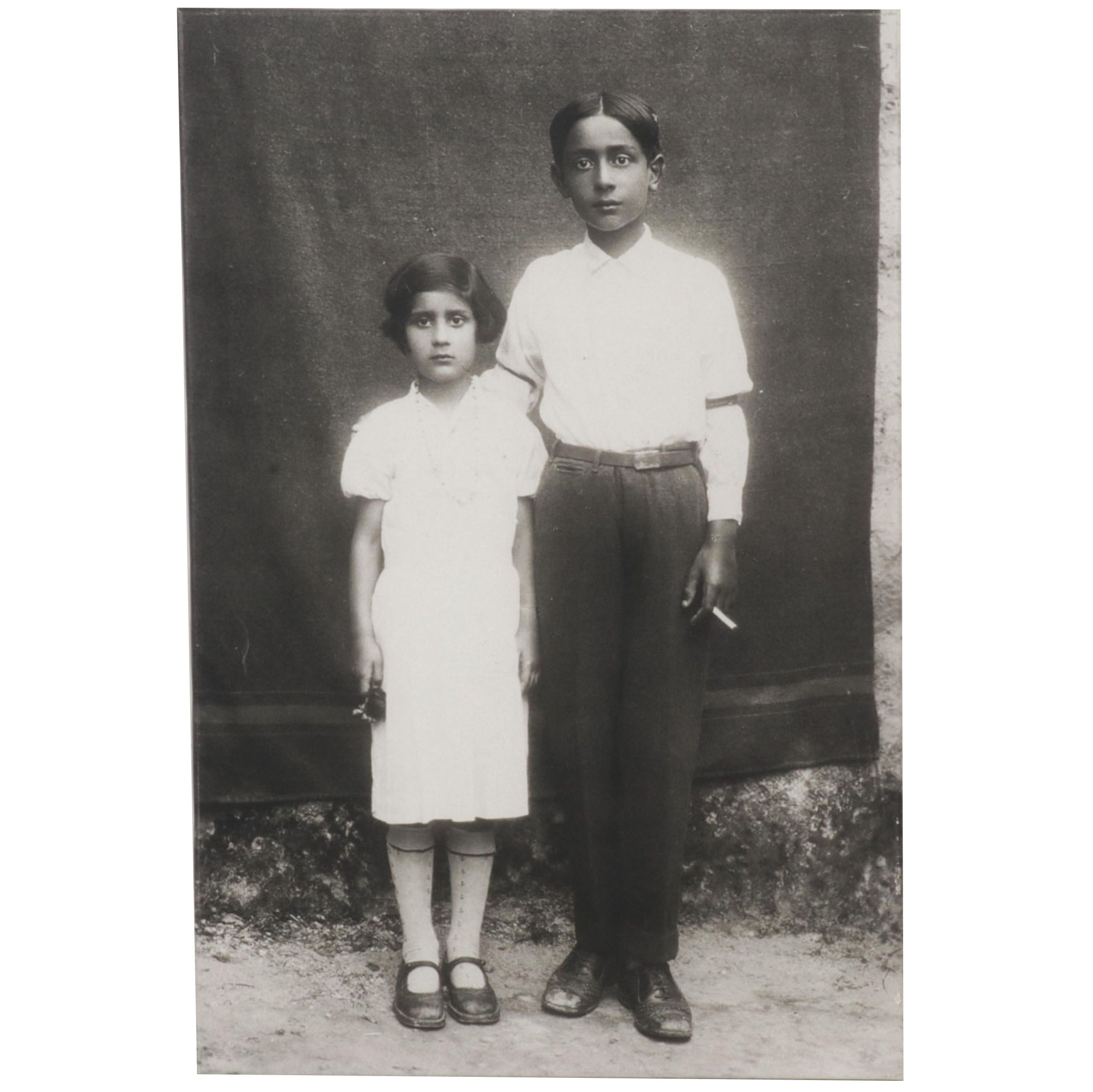 Portrait Giclée of Young Brother and Sister, 21st Century