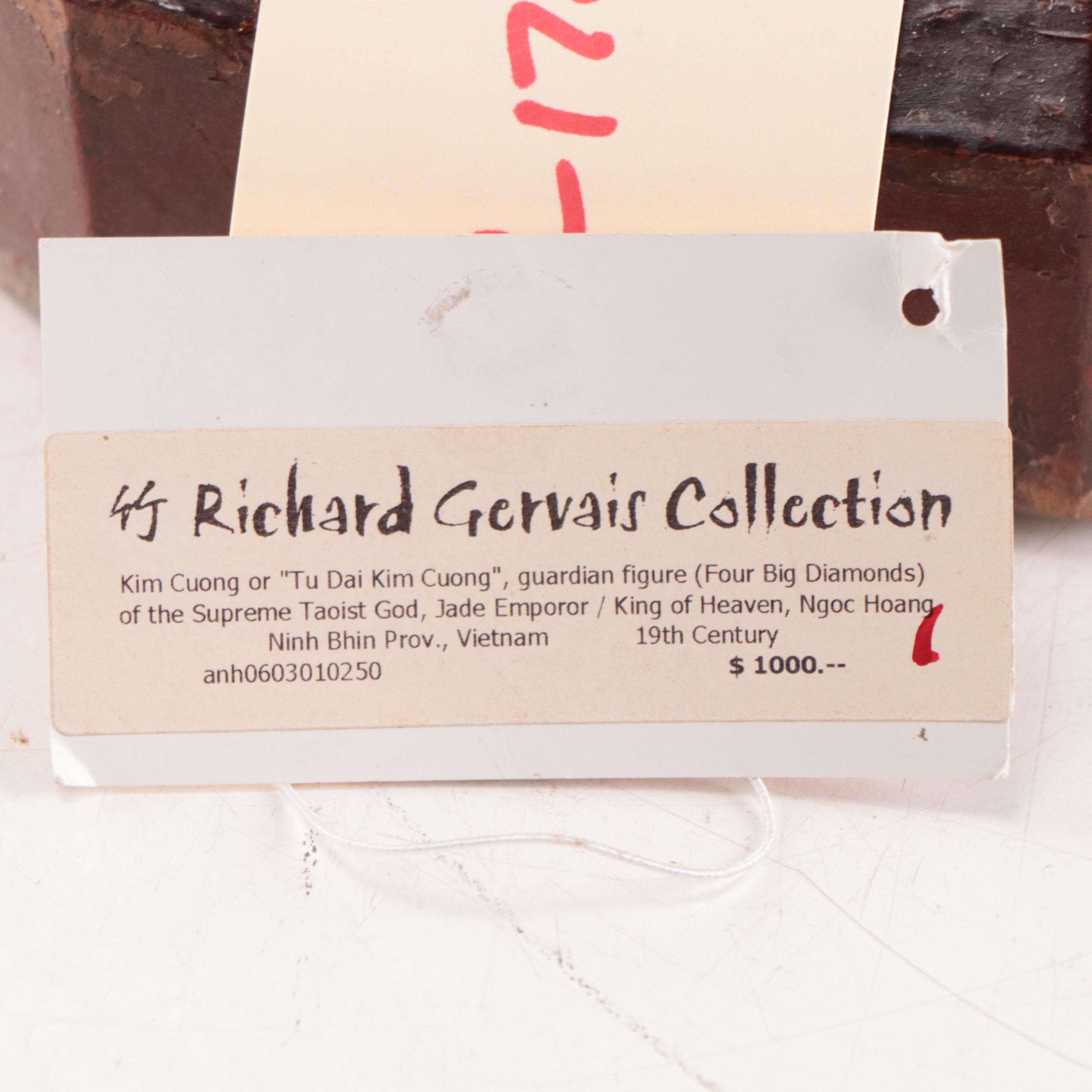 Vietnamese Lacquer Wood Kim Cuong Guardian Figure