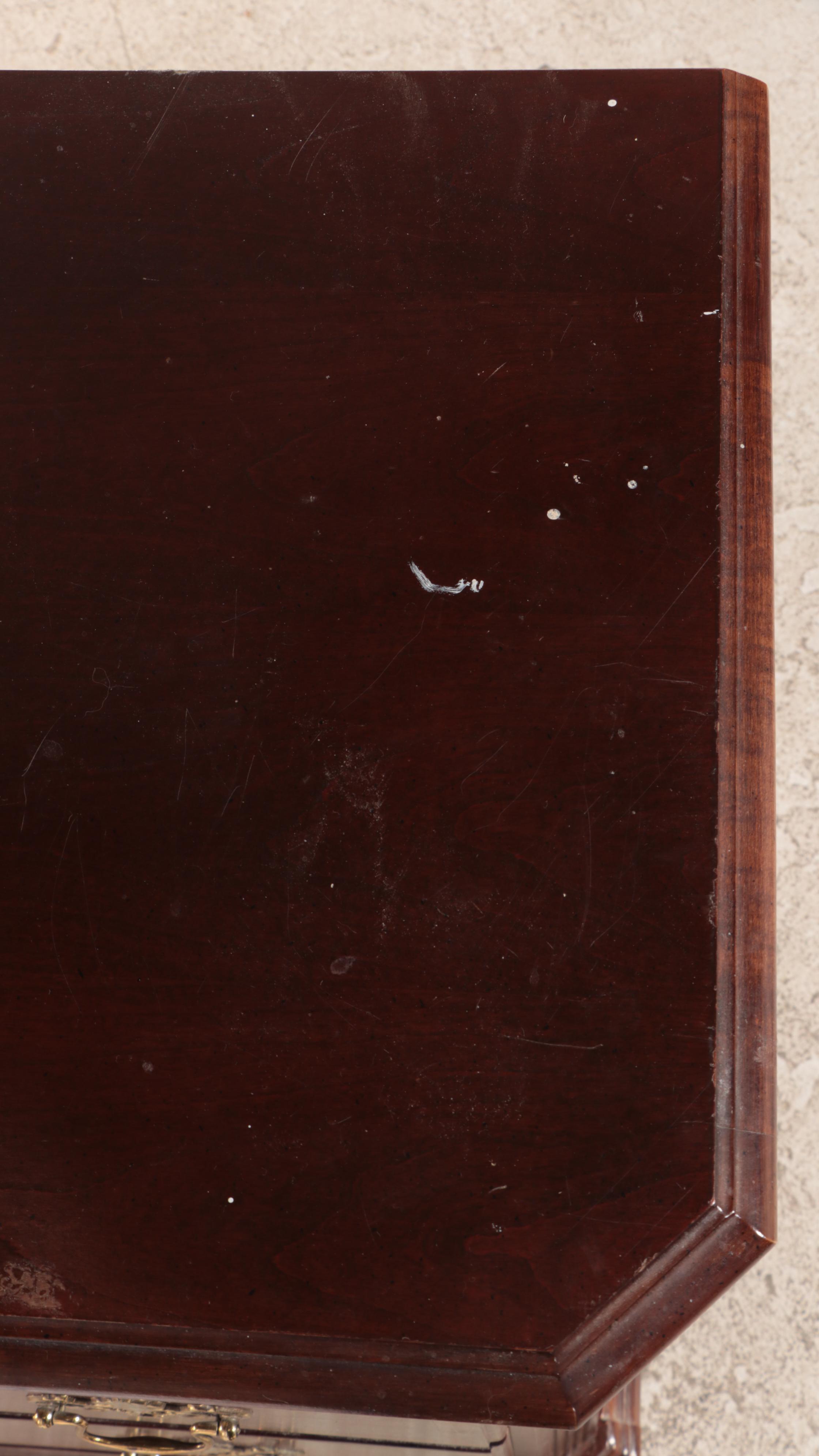 Federal Style Cherrywood and Mahogany-Crossbanded Nine-Drawer Dresser