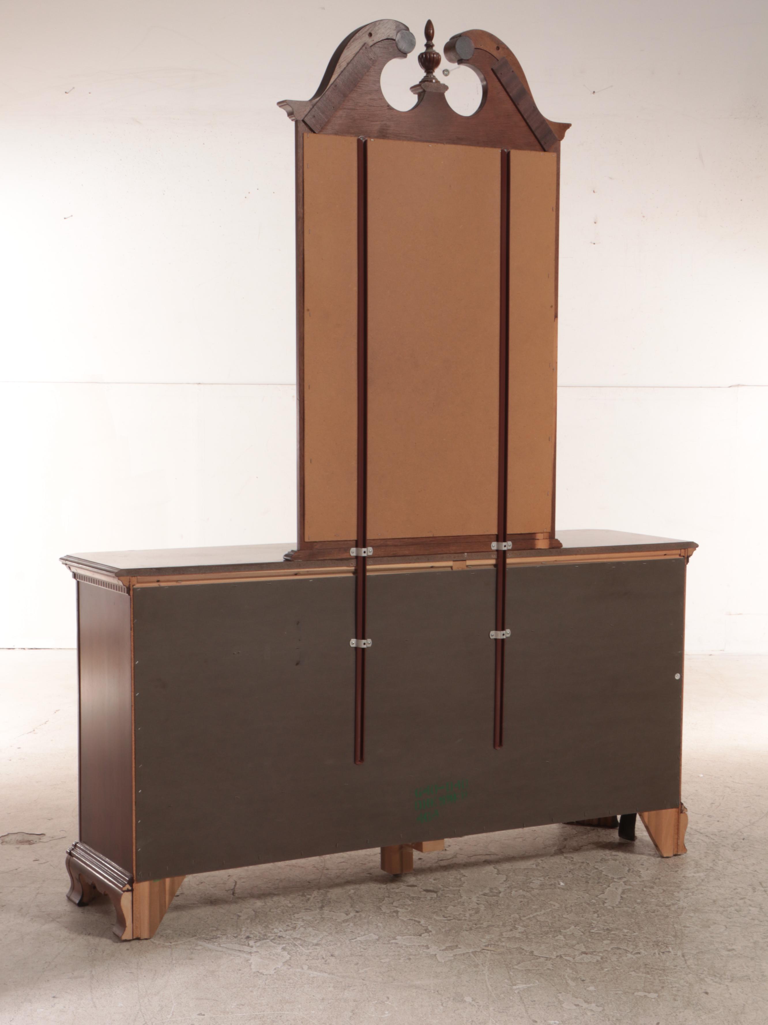 Federal Style Cherrywood and Mahogany-Crossbanded Nine-Drawer Dresser