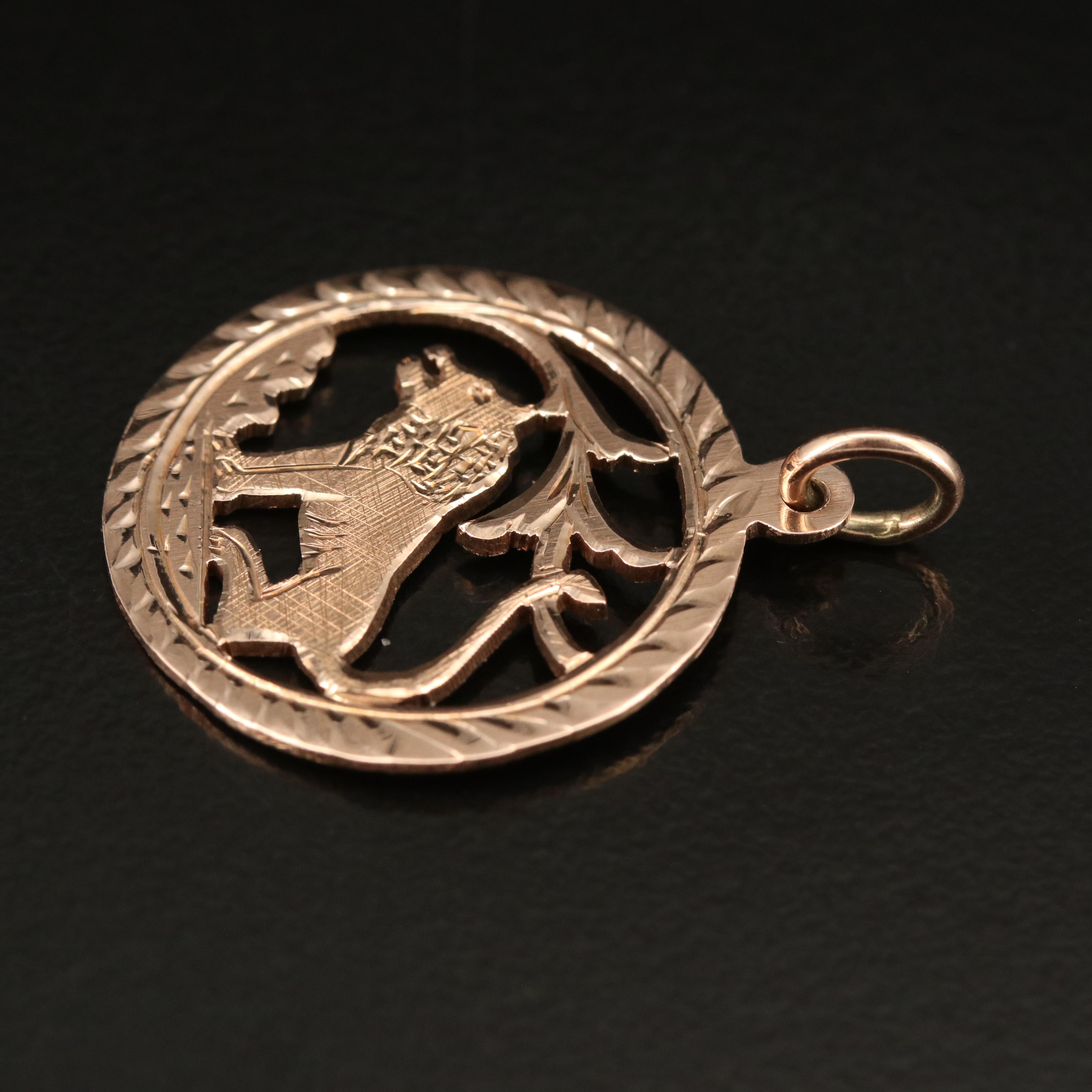 10K Rose Gold Lion Pendant