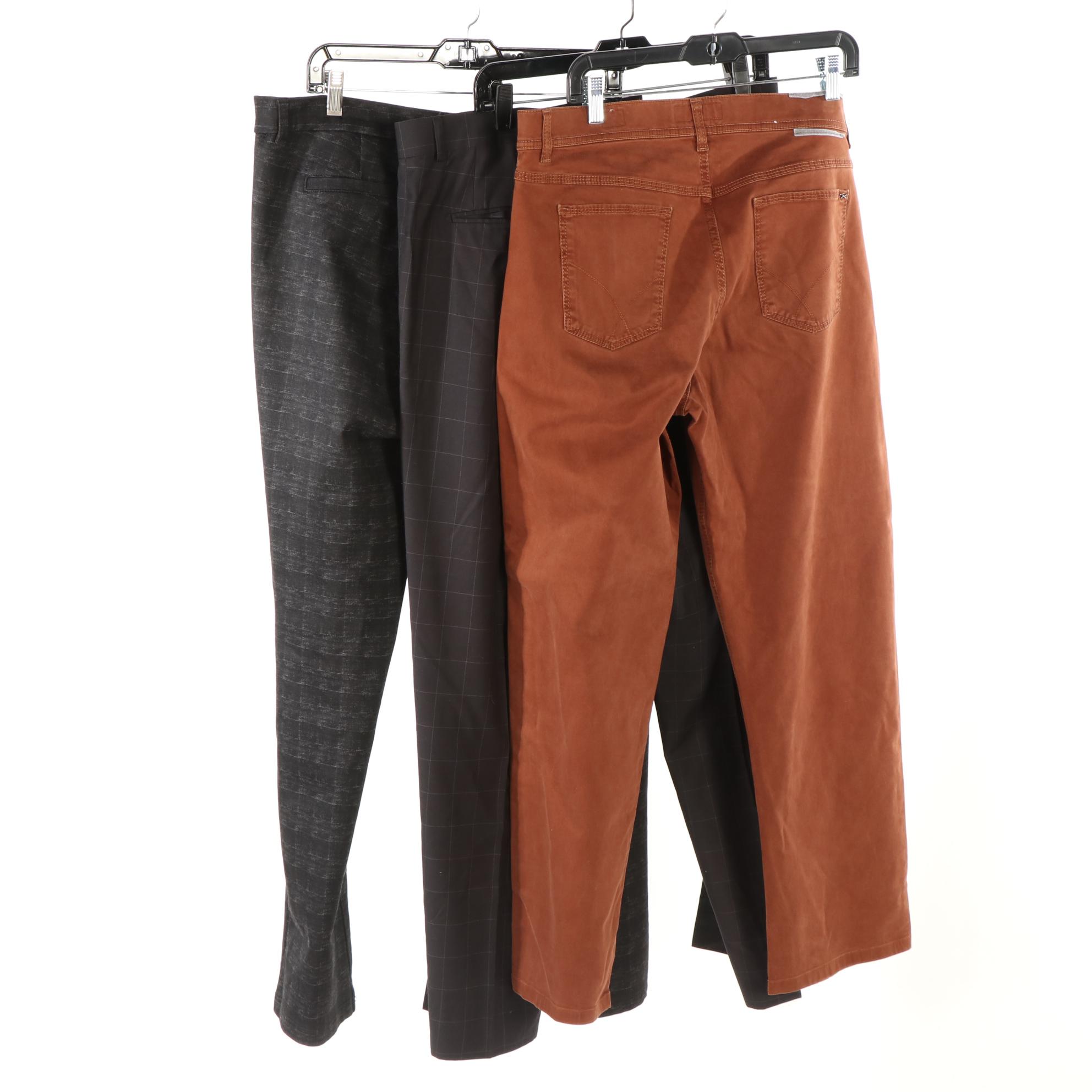 Kut Skinny Pants, Bocaccio Check Pants, and Brax Cooper Fancy Five Pocket Jeans
