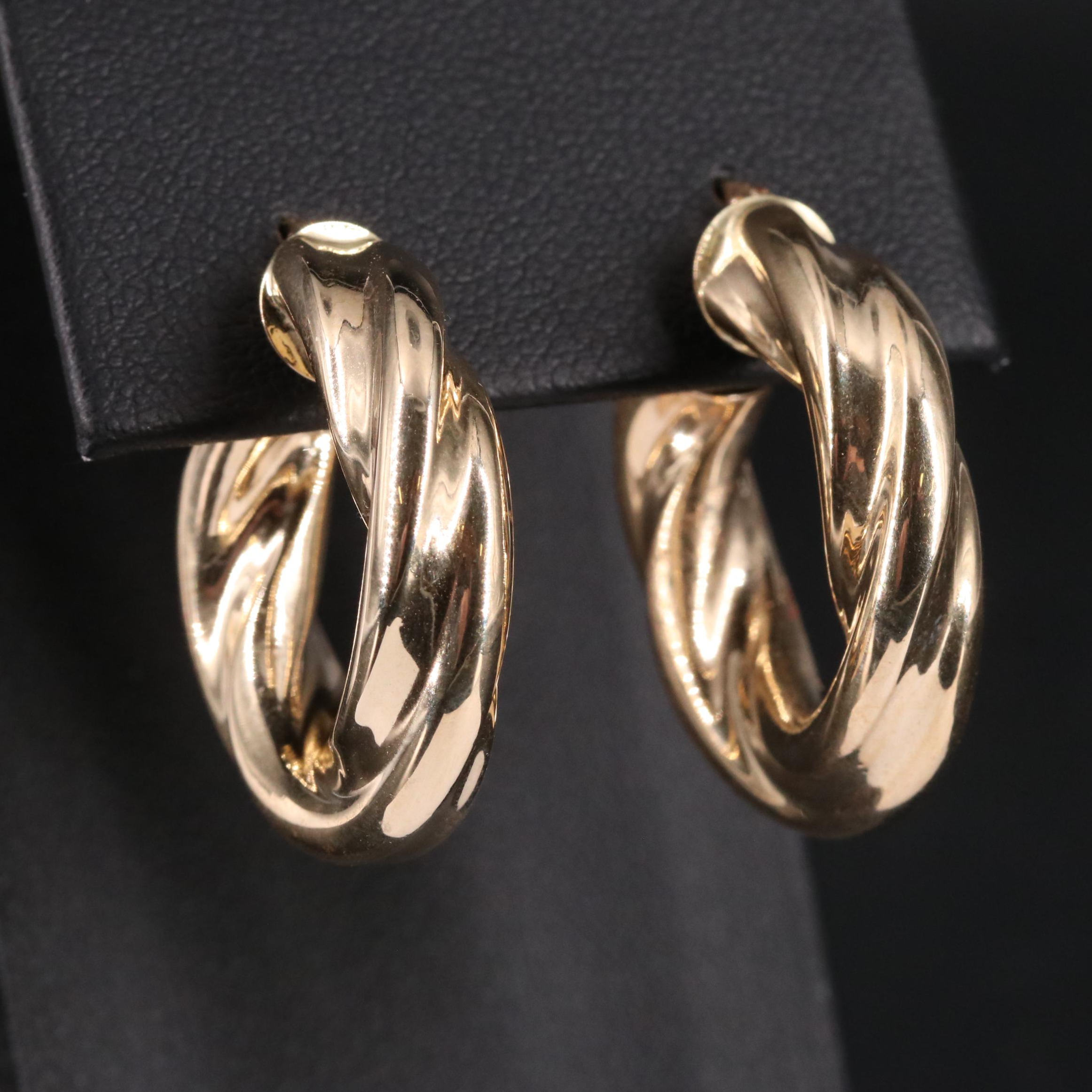 14K Twisted Hoop Earrings