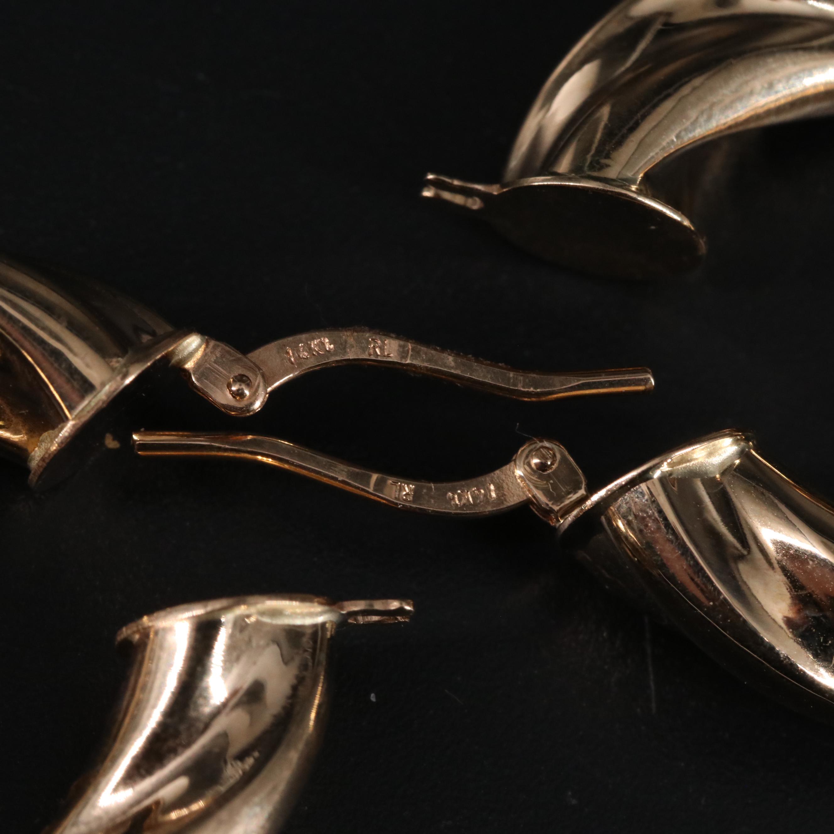 14K Twisted Hoop Earrings