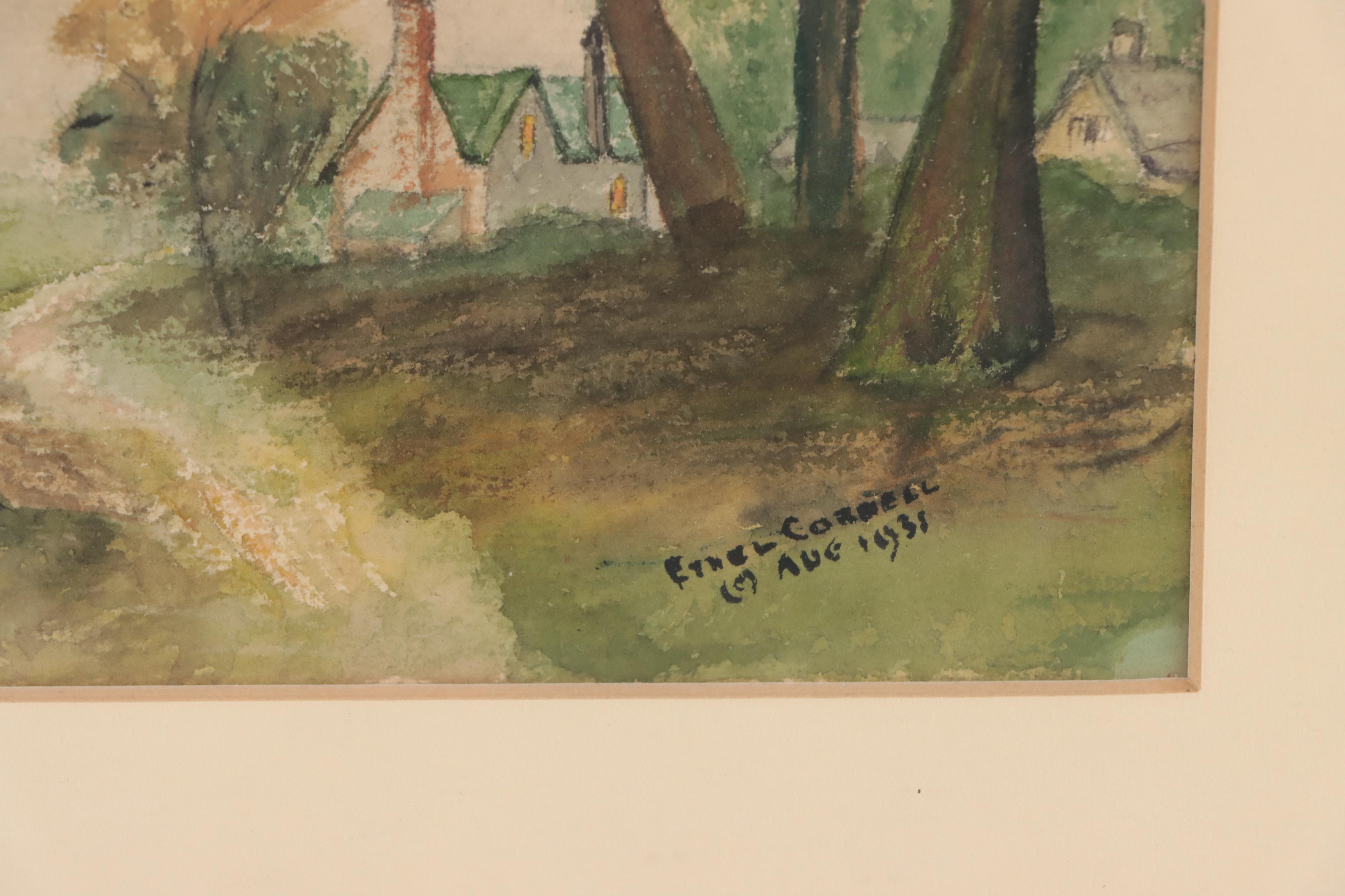 Bucolic and Landscape Watercolor Paintings, Circa 1931