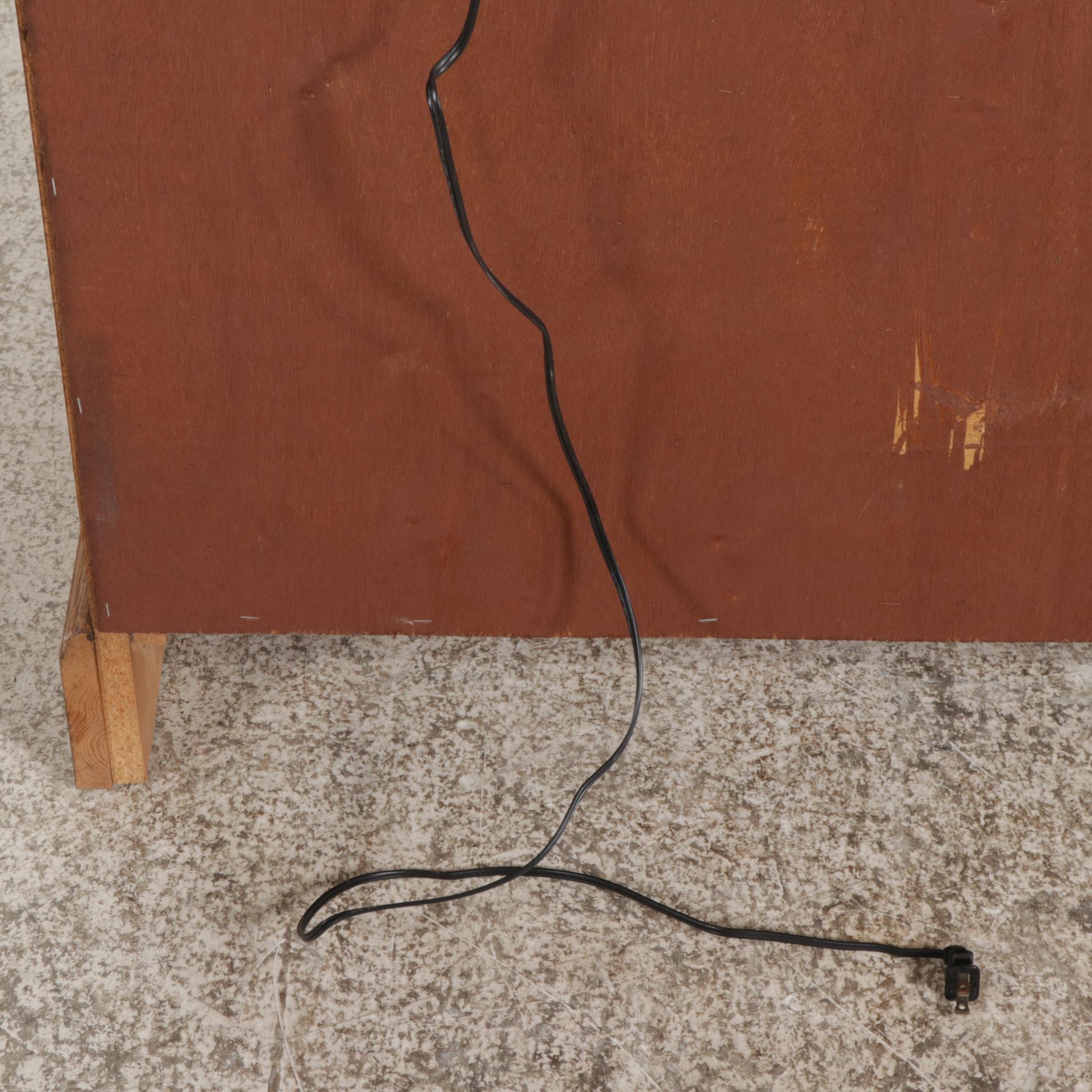 Victorian Style Oak and Leaded Glass Two-Piece China Cabinet