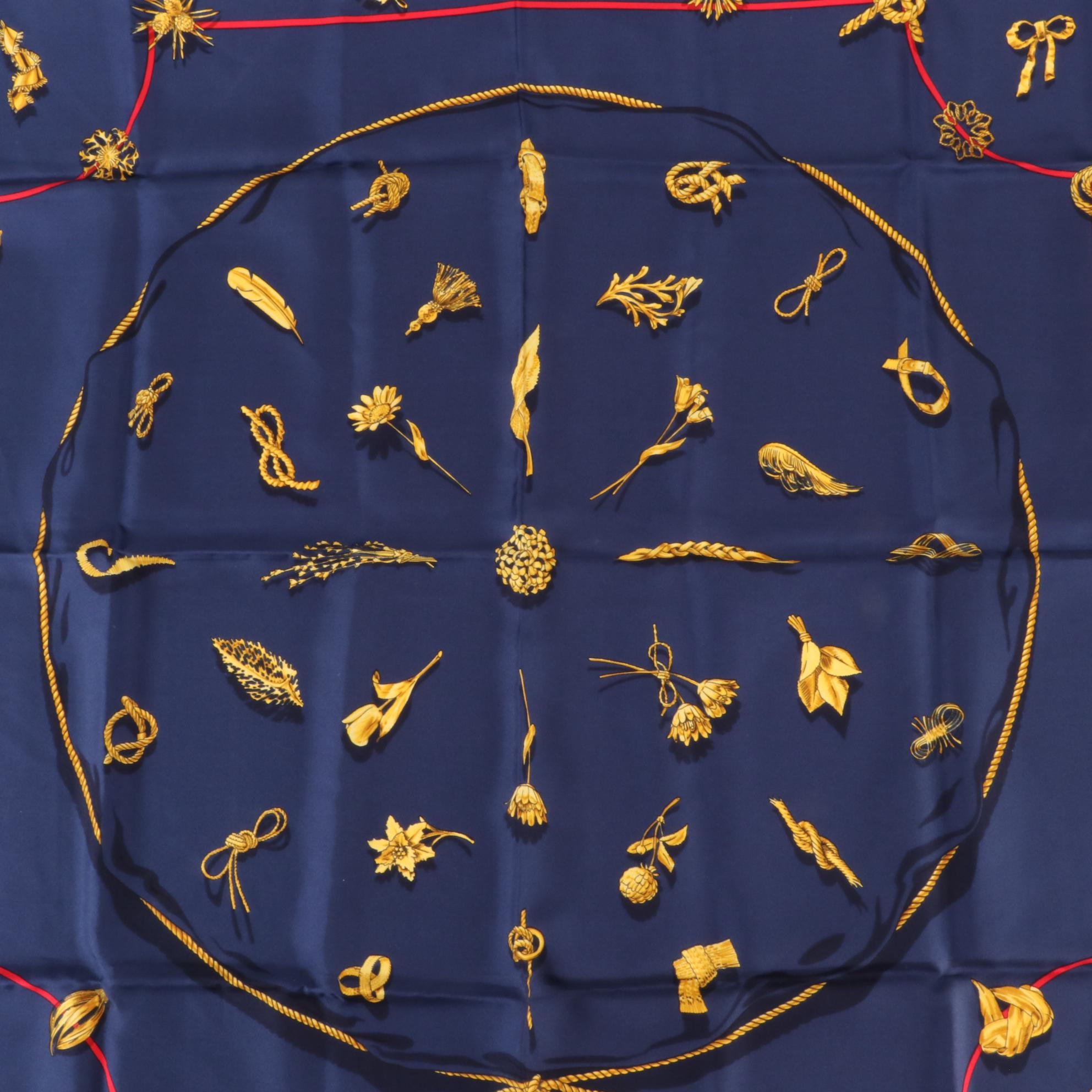 Hermès ''Clips'' Scarf 90 in Silk Twill