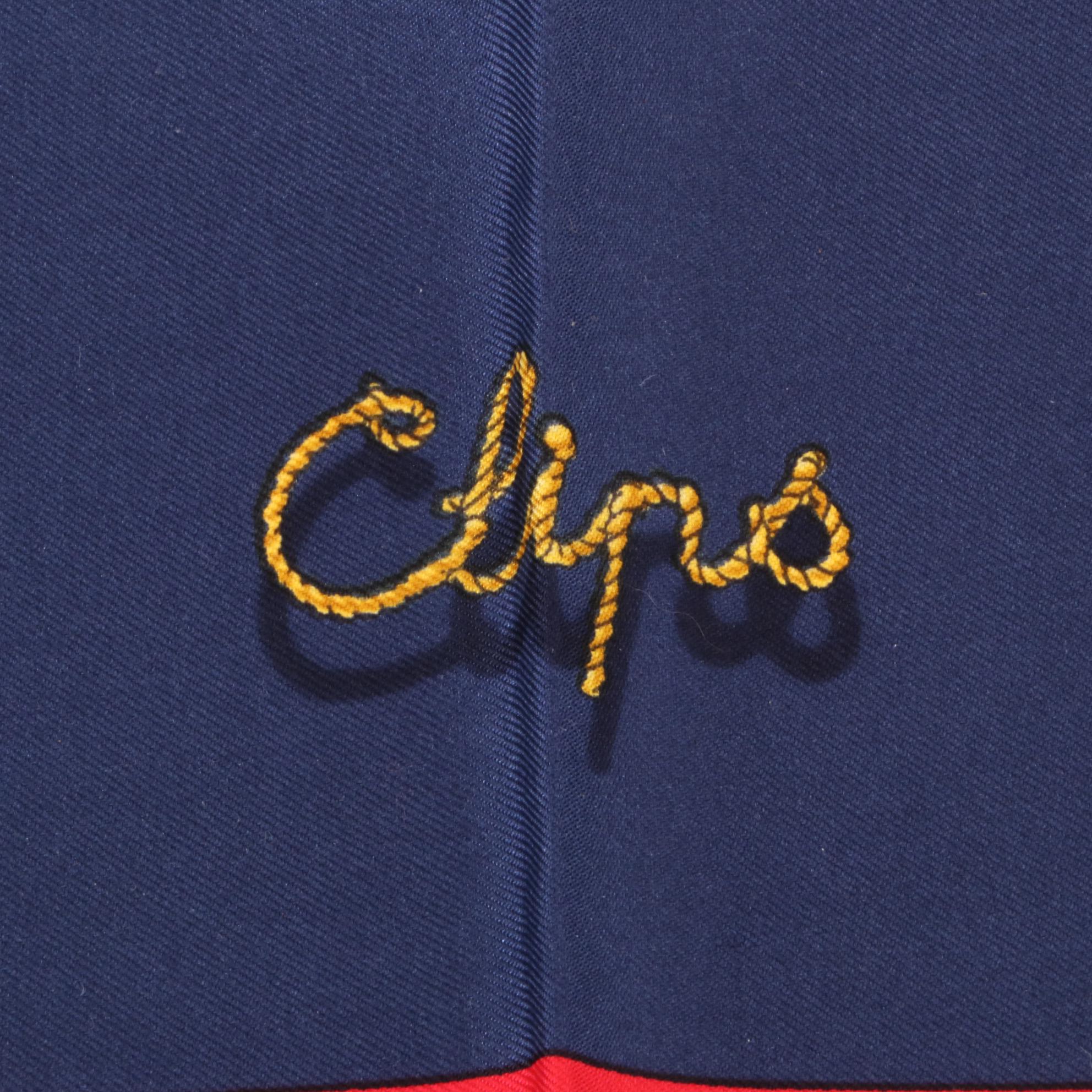 Hermès ''Clips'' Scarf 90 in Silk Twill