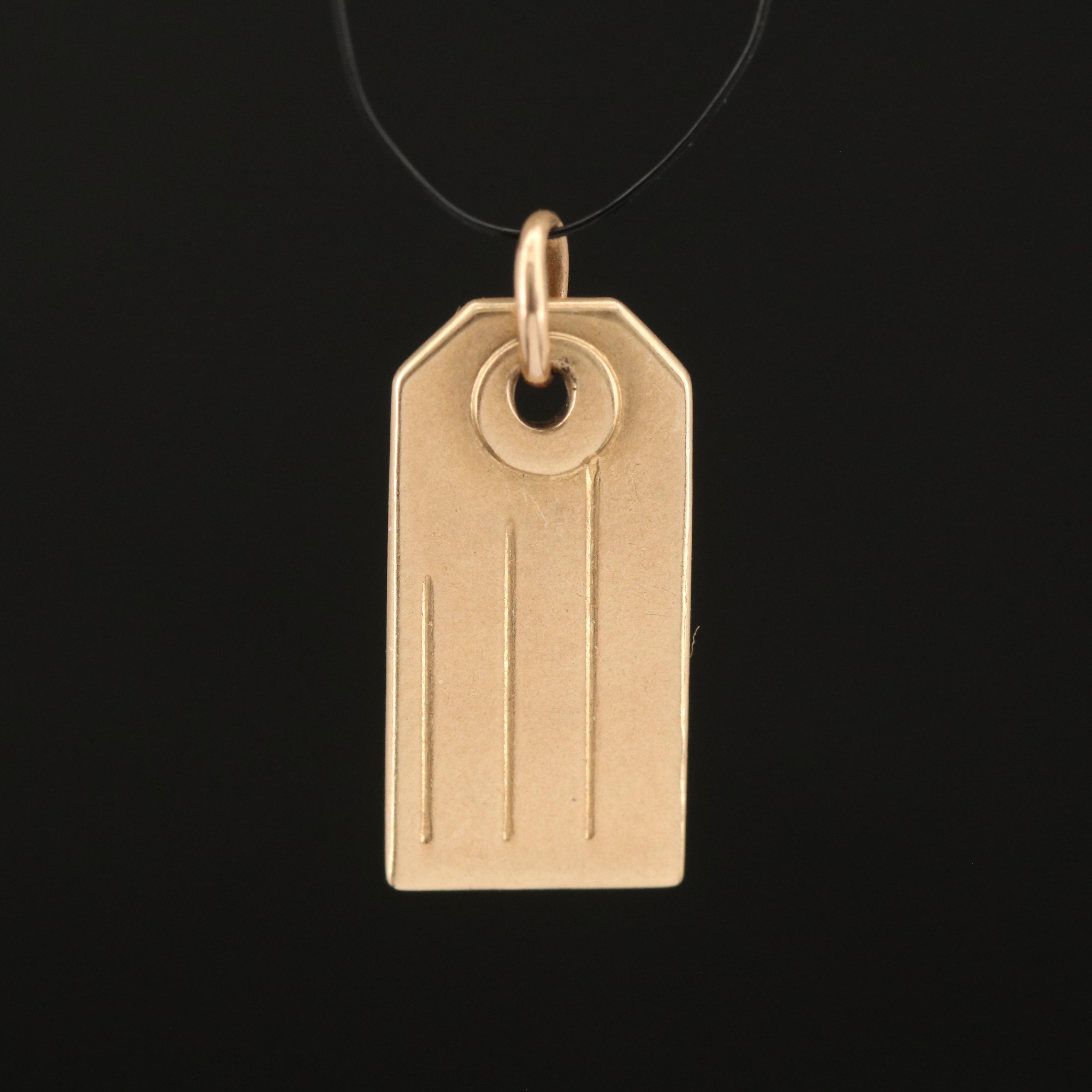 14K Personalized Gift Tag Charm