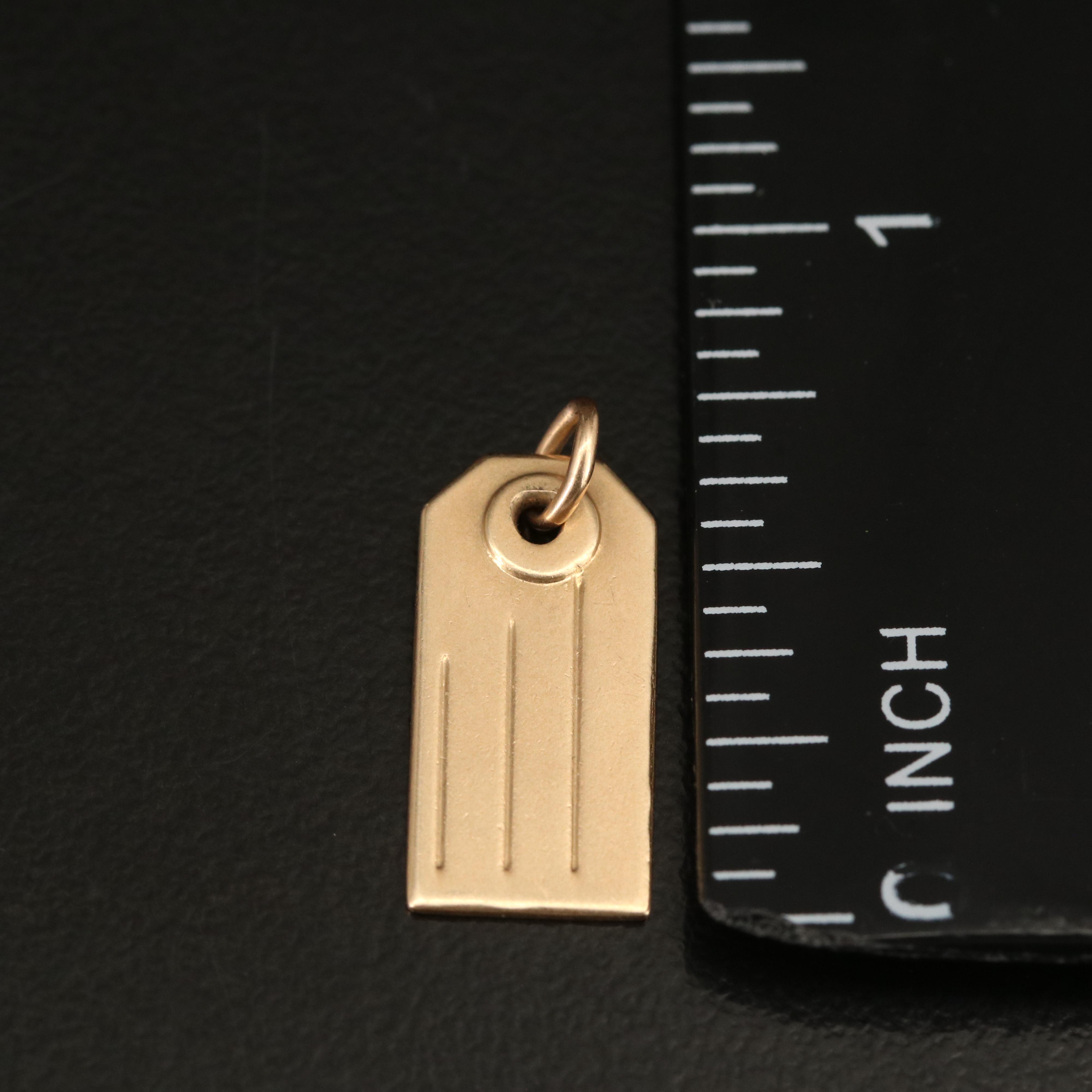 14K Personalized Gift Tag Charm
