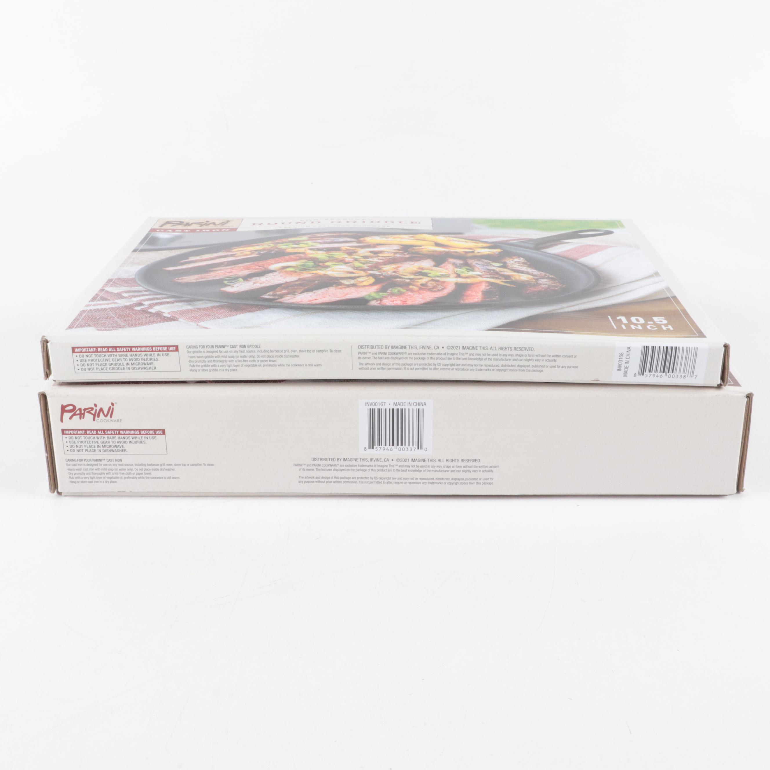 Parini Cast Iron Dutch Oven, Deep Skillet, Griddle, and Reversible Grill