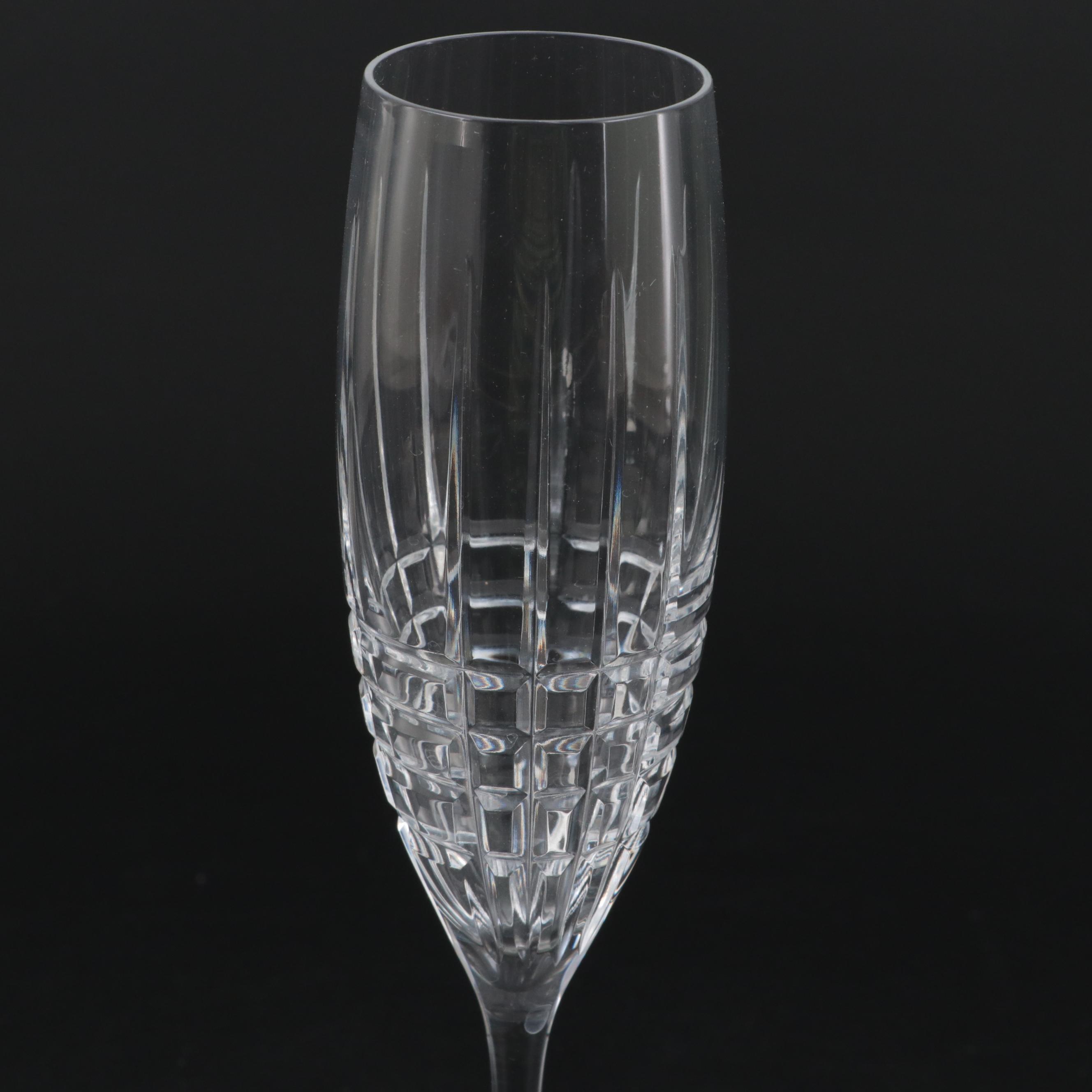 Tiffany & Co. "Plaid" Crystal Champagne Flutes