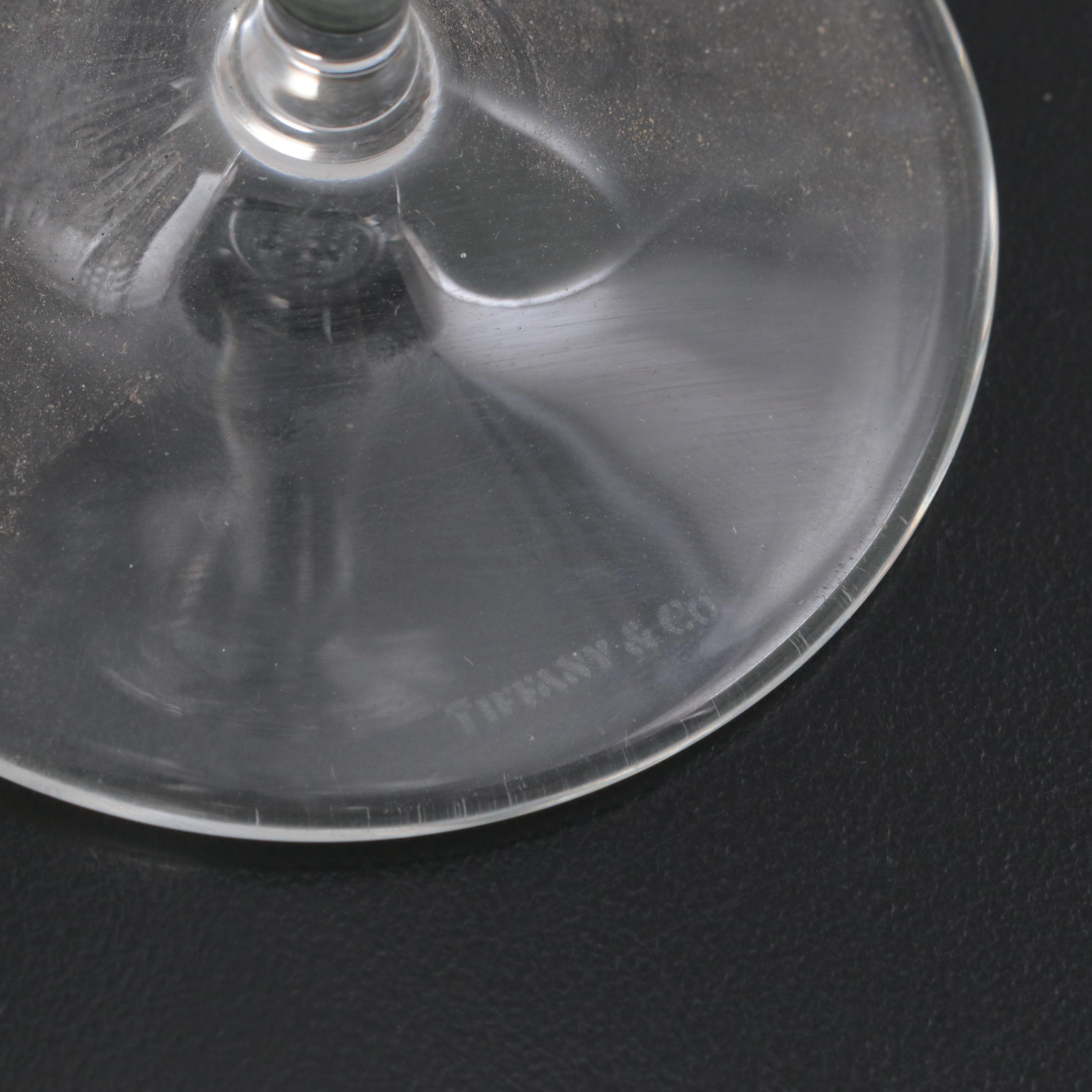 Tiffany & Co. "Plaid" Crystal Champagne Flutes