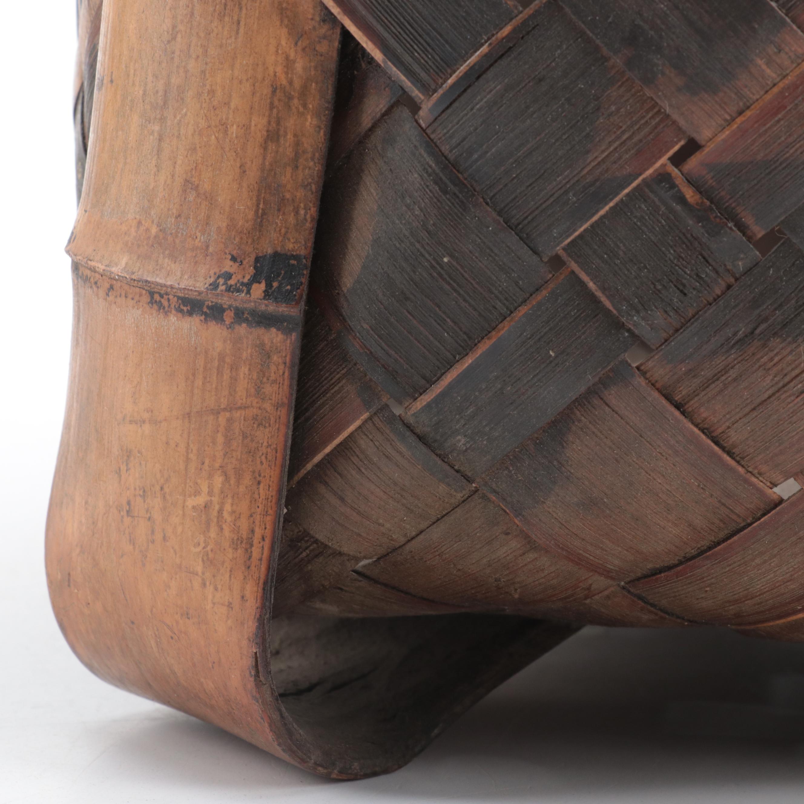 Pair of Japanese Handwoven Bamboo Flower Arranging Baskets, Late 20th Century