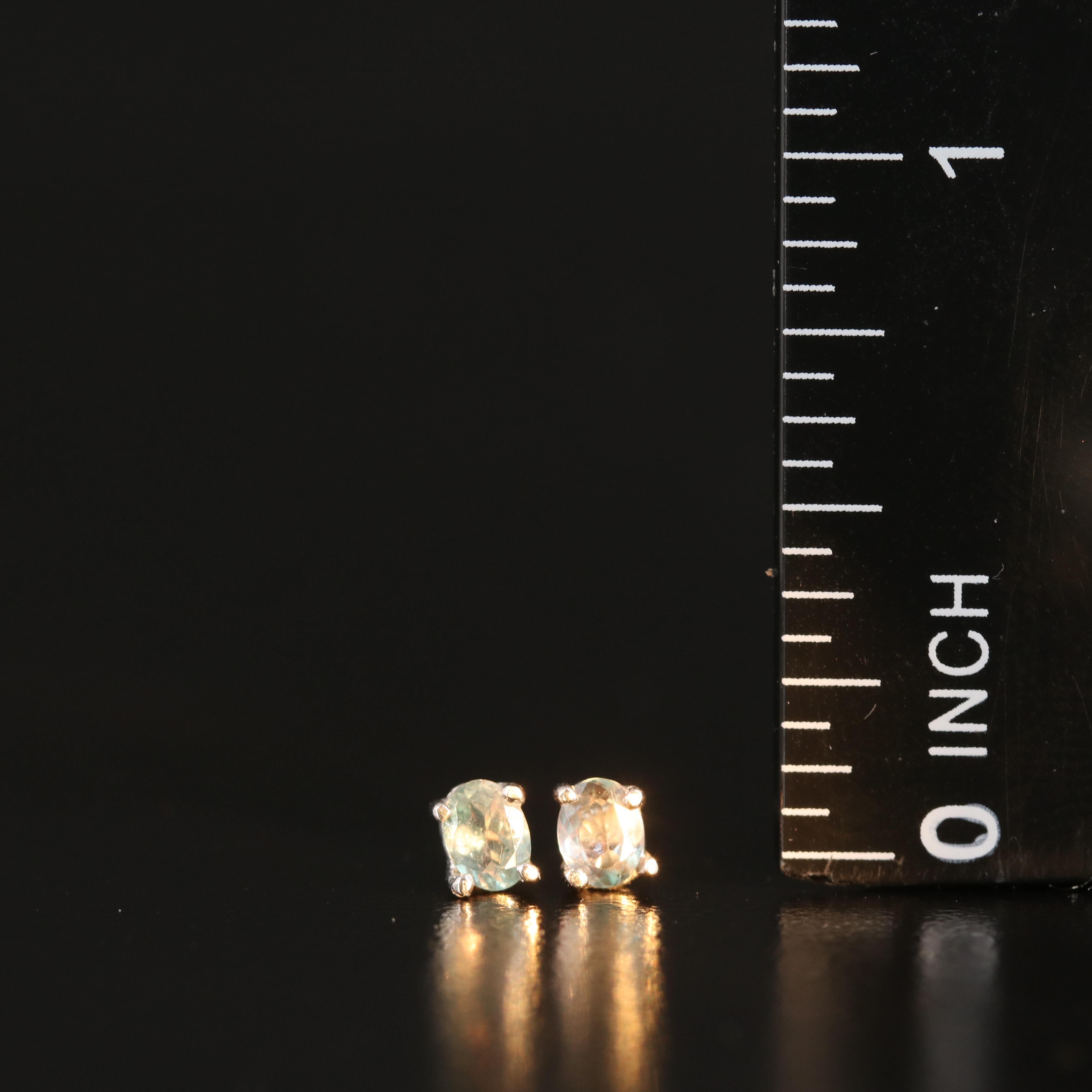 Platinum Alexandrite Stud Earrings