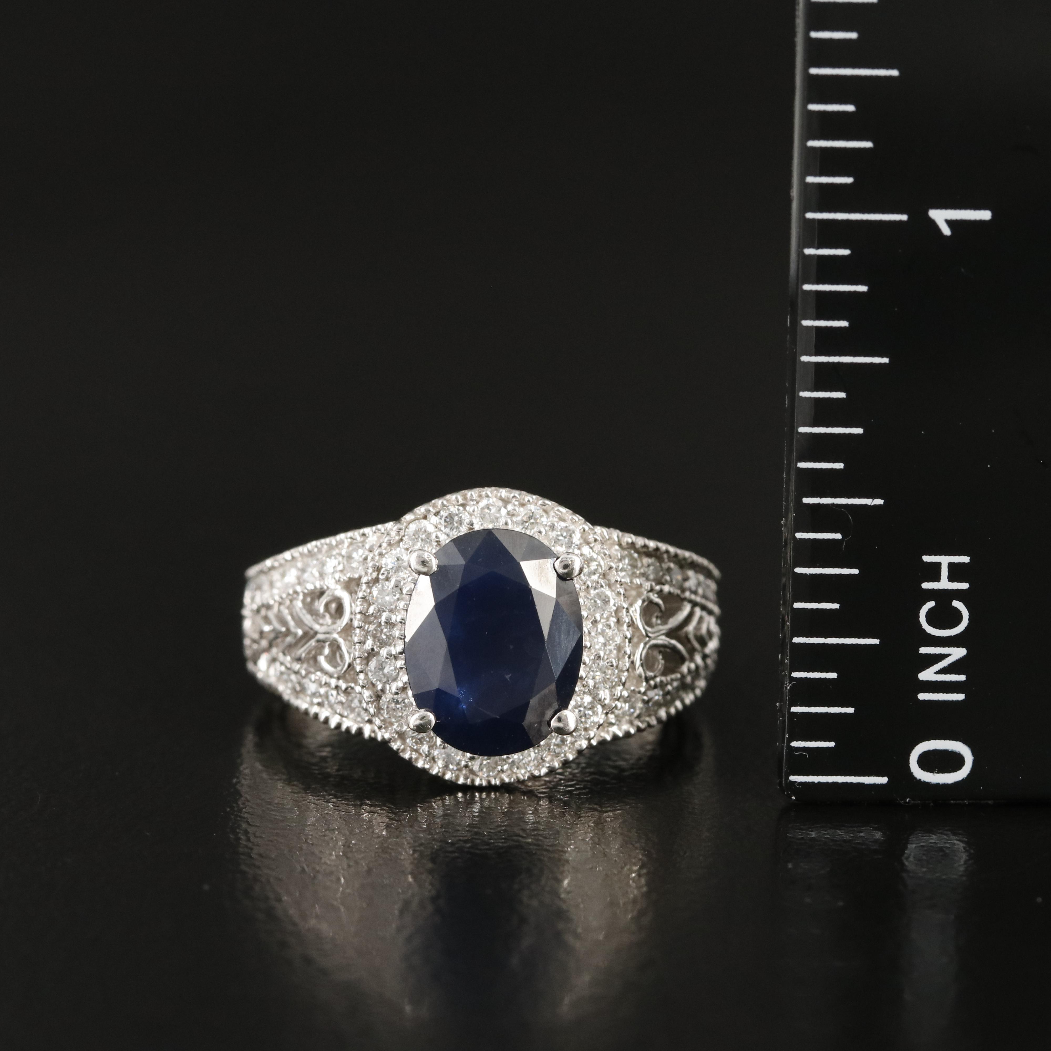 14K Sapphire and Diamond Ring