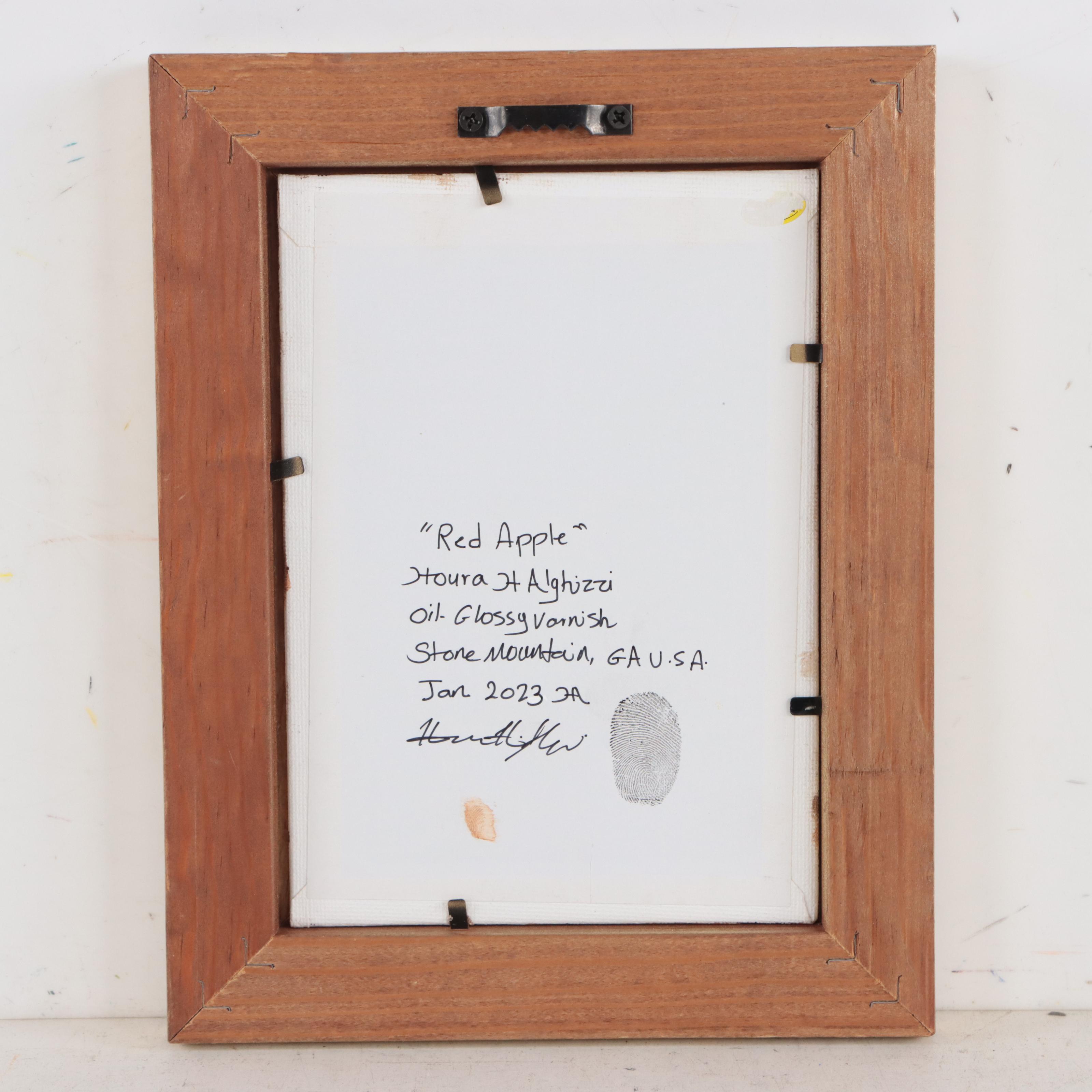 Houra Alghizzi Oil Painting "Red Apple," 2023