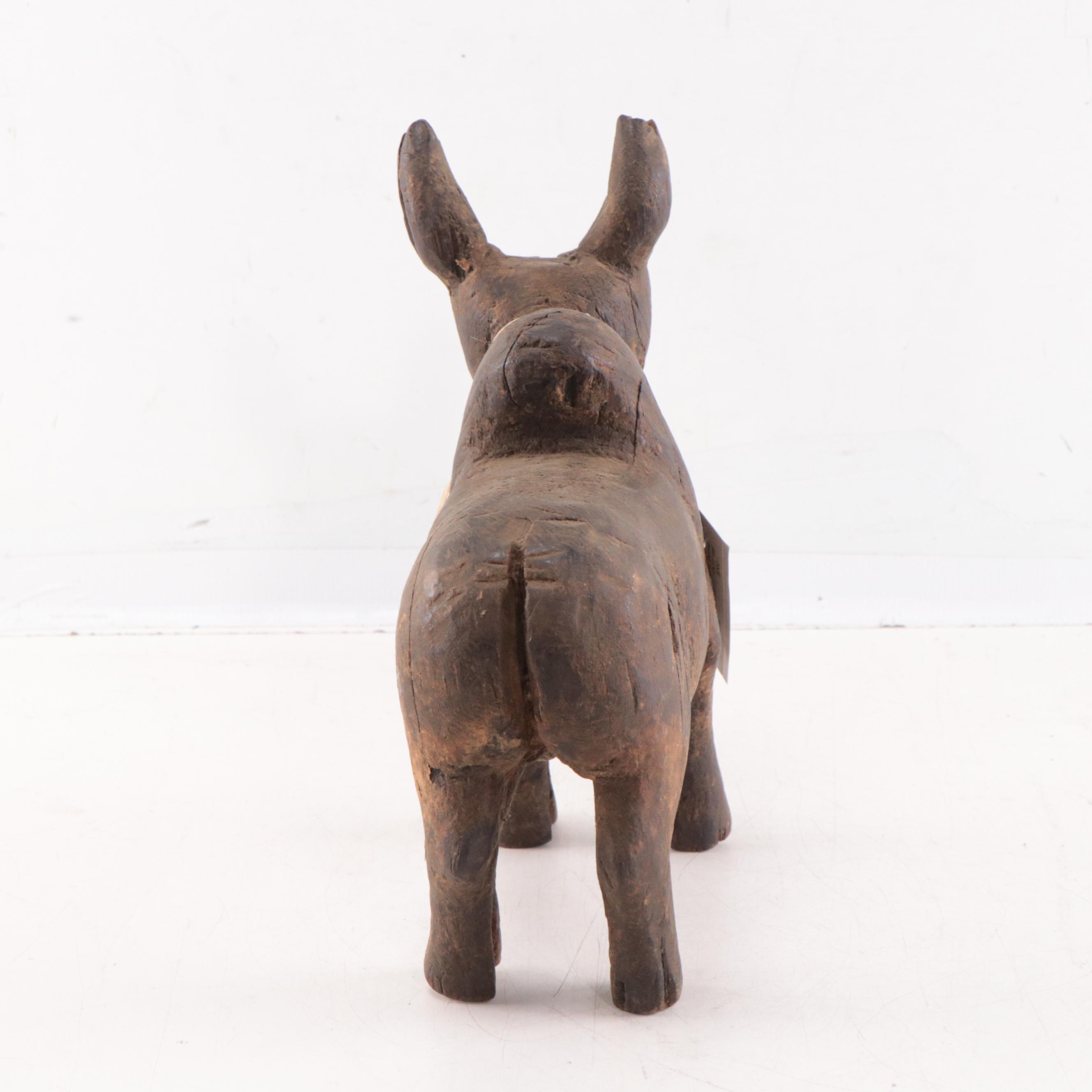 Burmese Folk Art Carved Wood Figure, Mid-20th Century