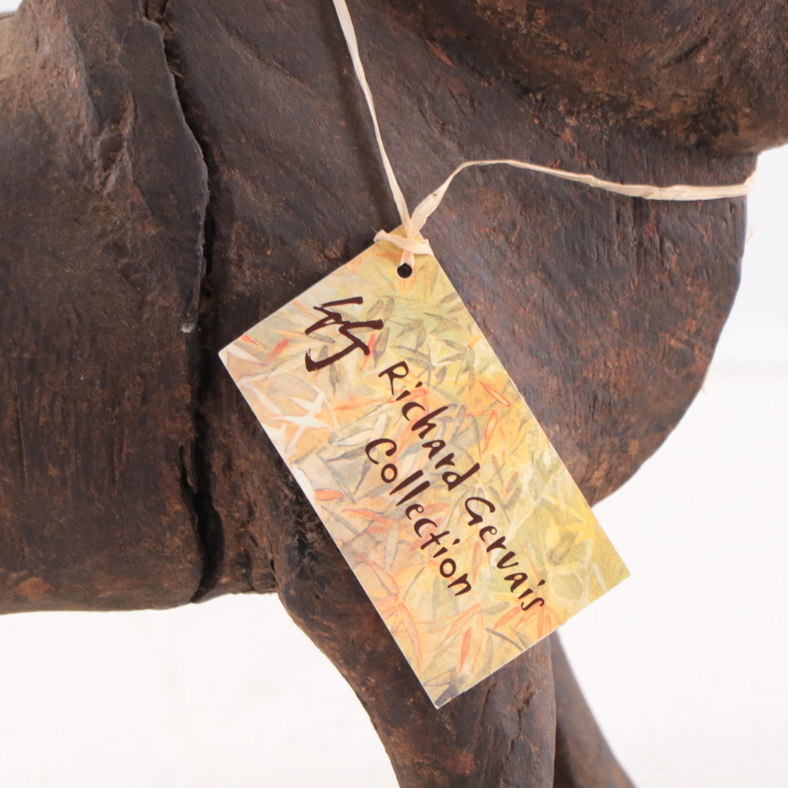 Burmese Folk Art Carved Wood Figure, Mid-20th Century