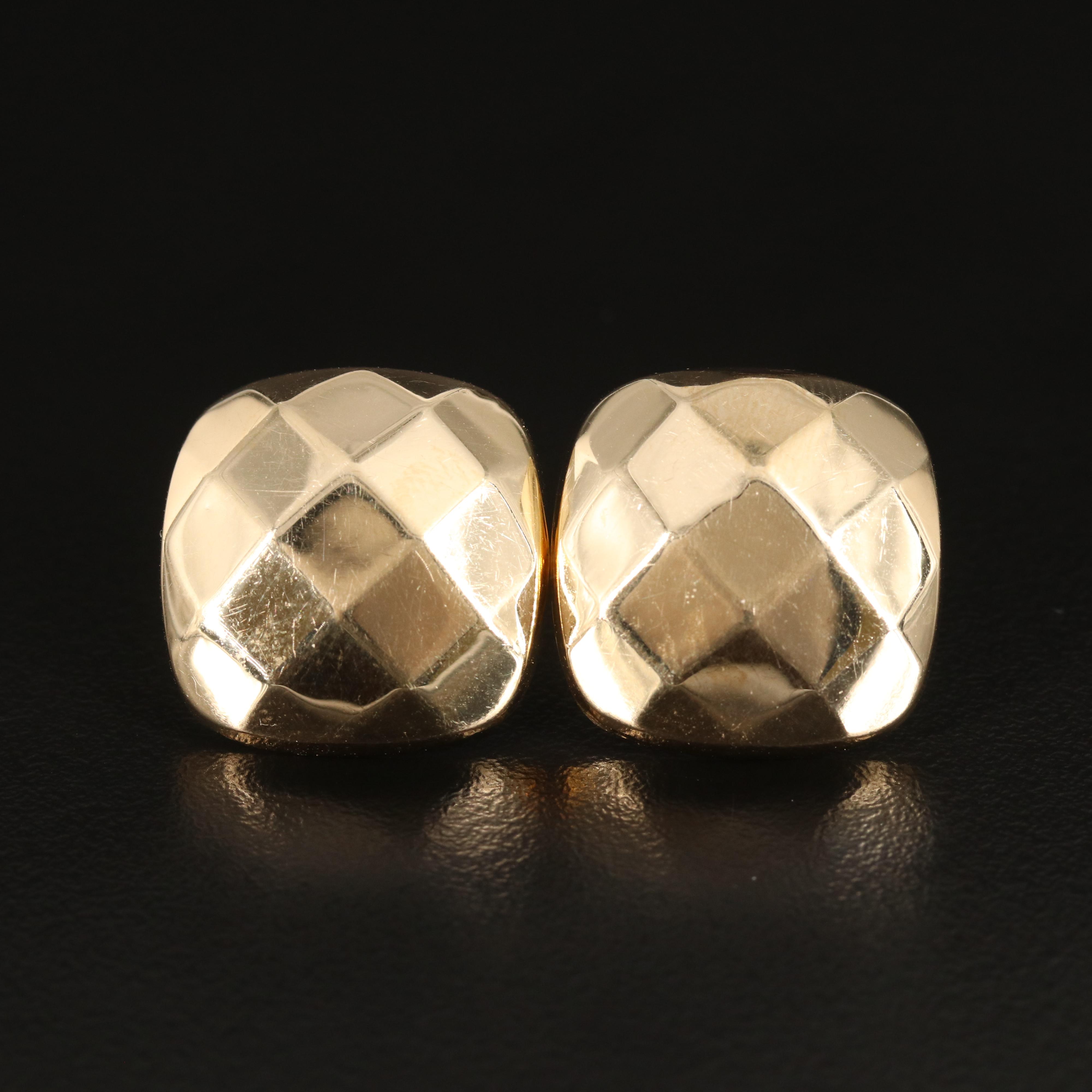 14K Faceted Button Earrings