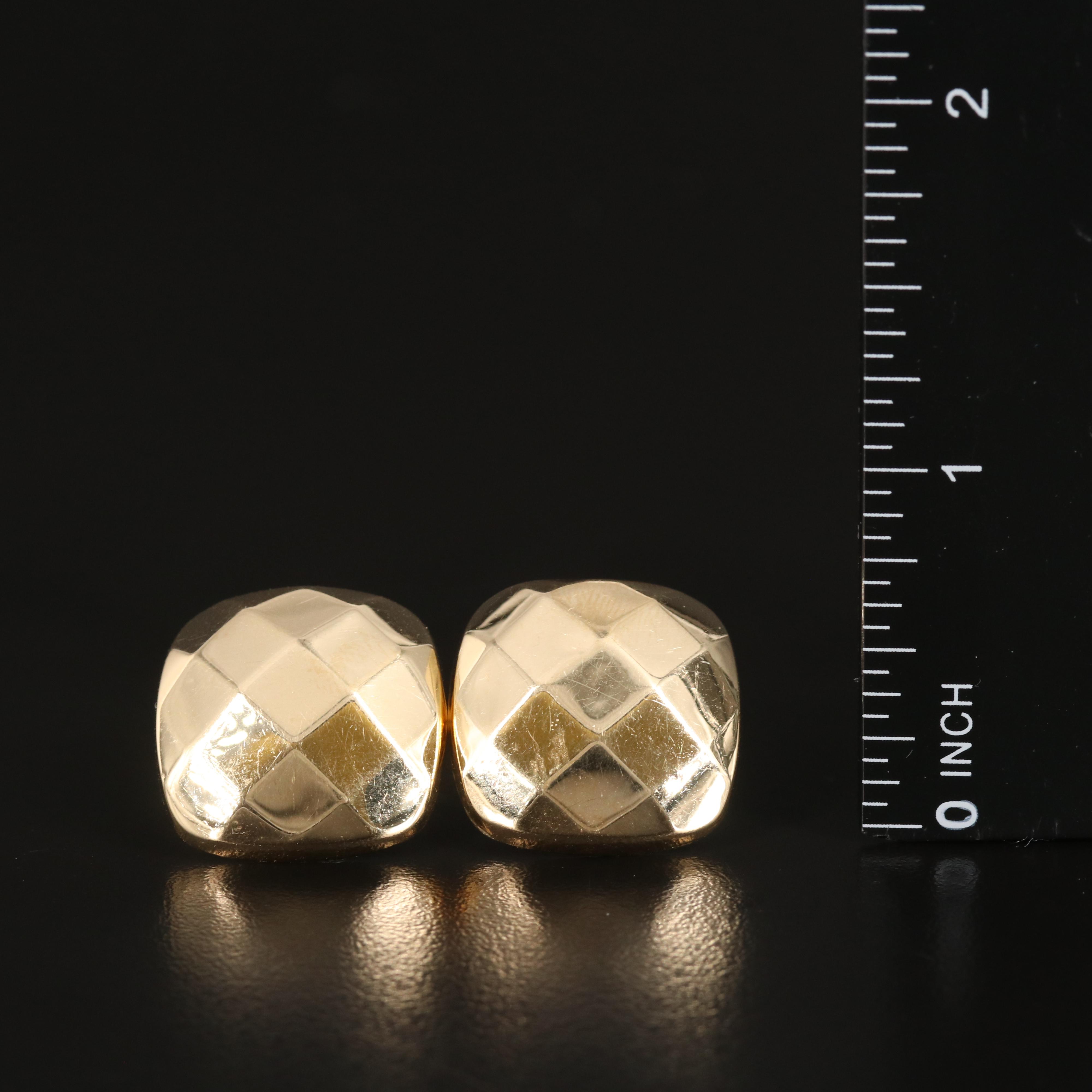14K Faceted Button Earrings