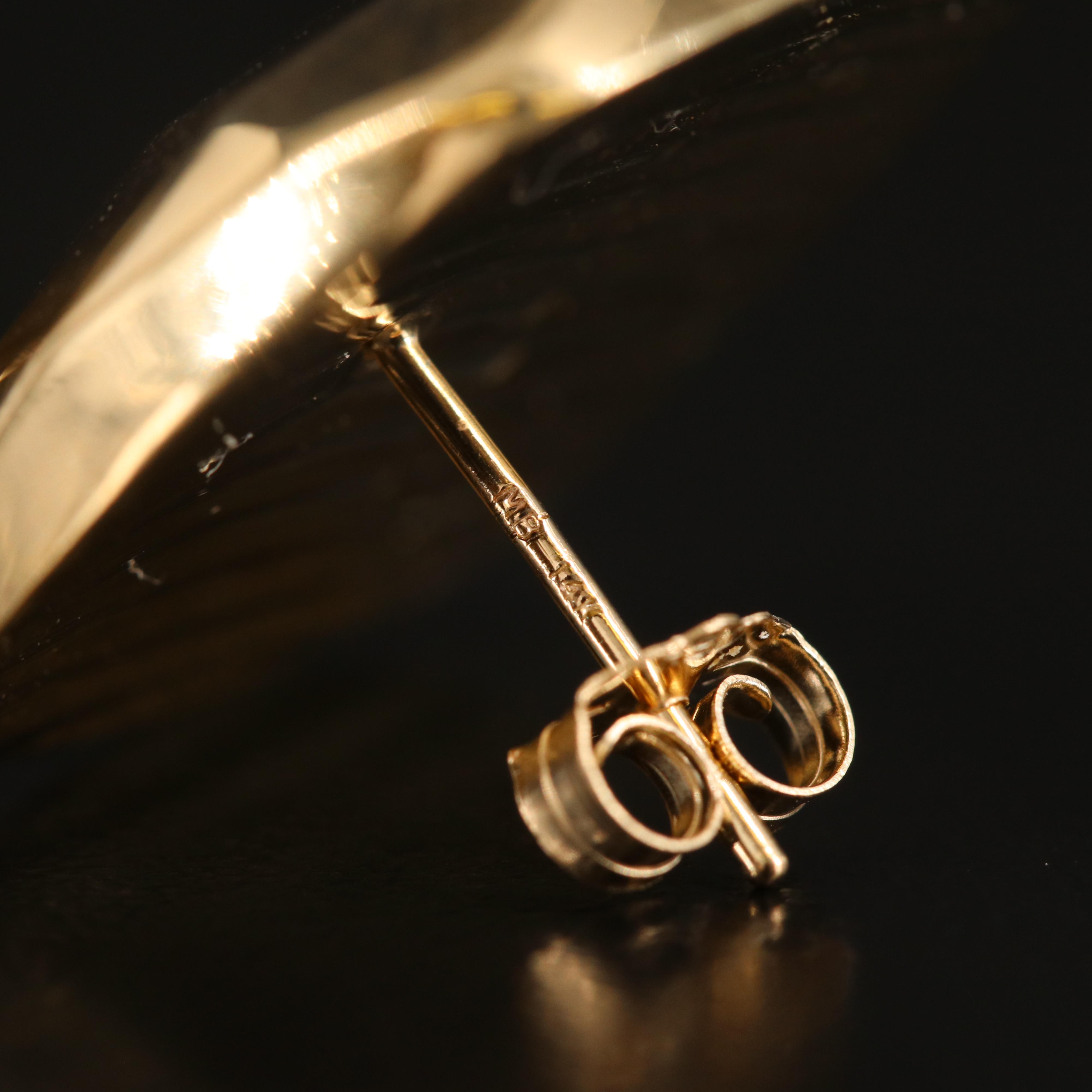 14K Faceted Button Earrings