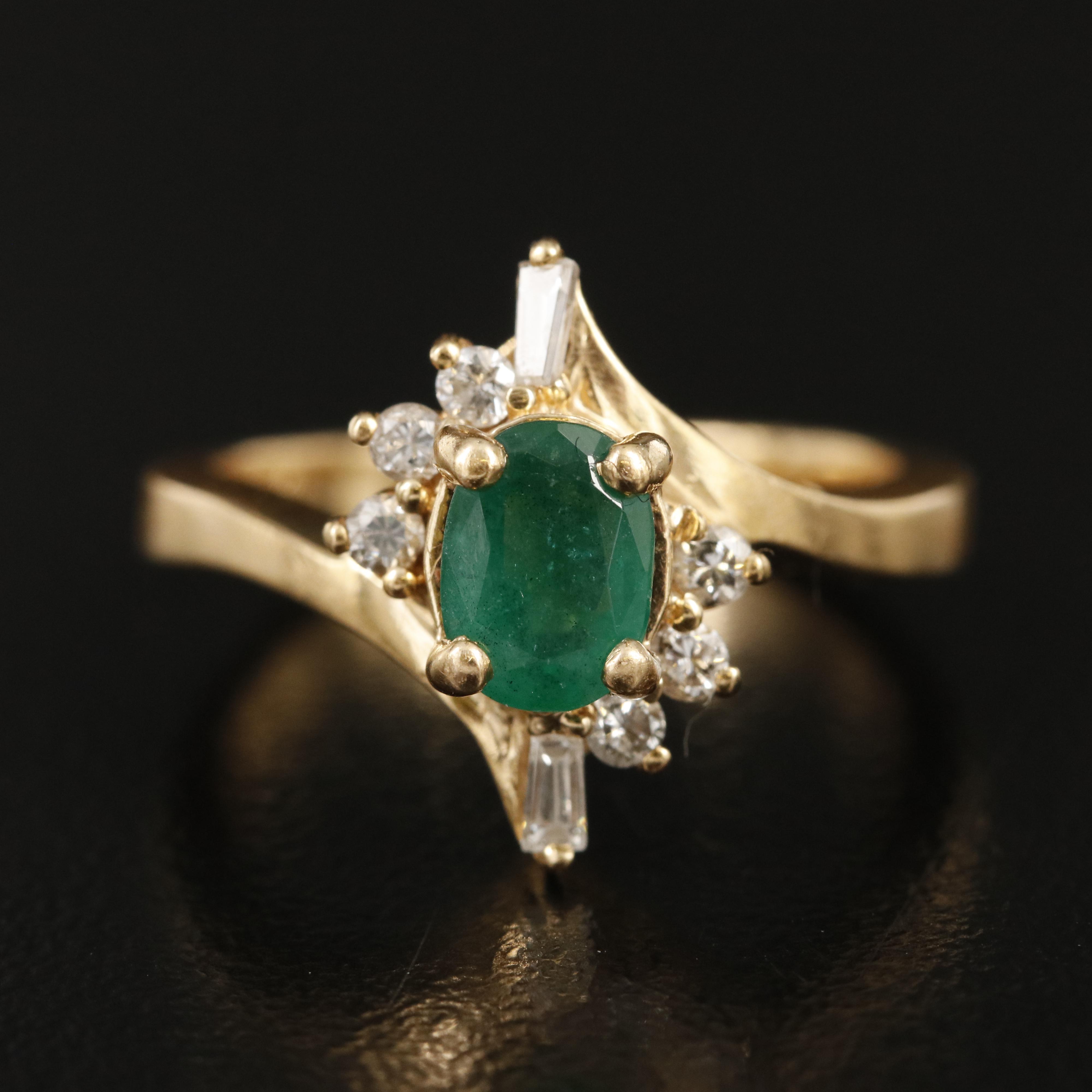 18K Emerald and Diamond Ring