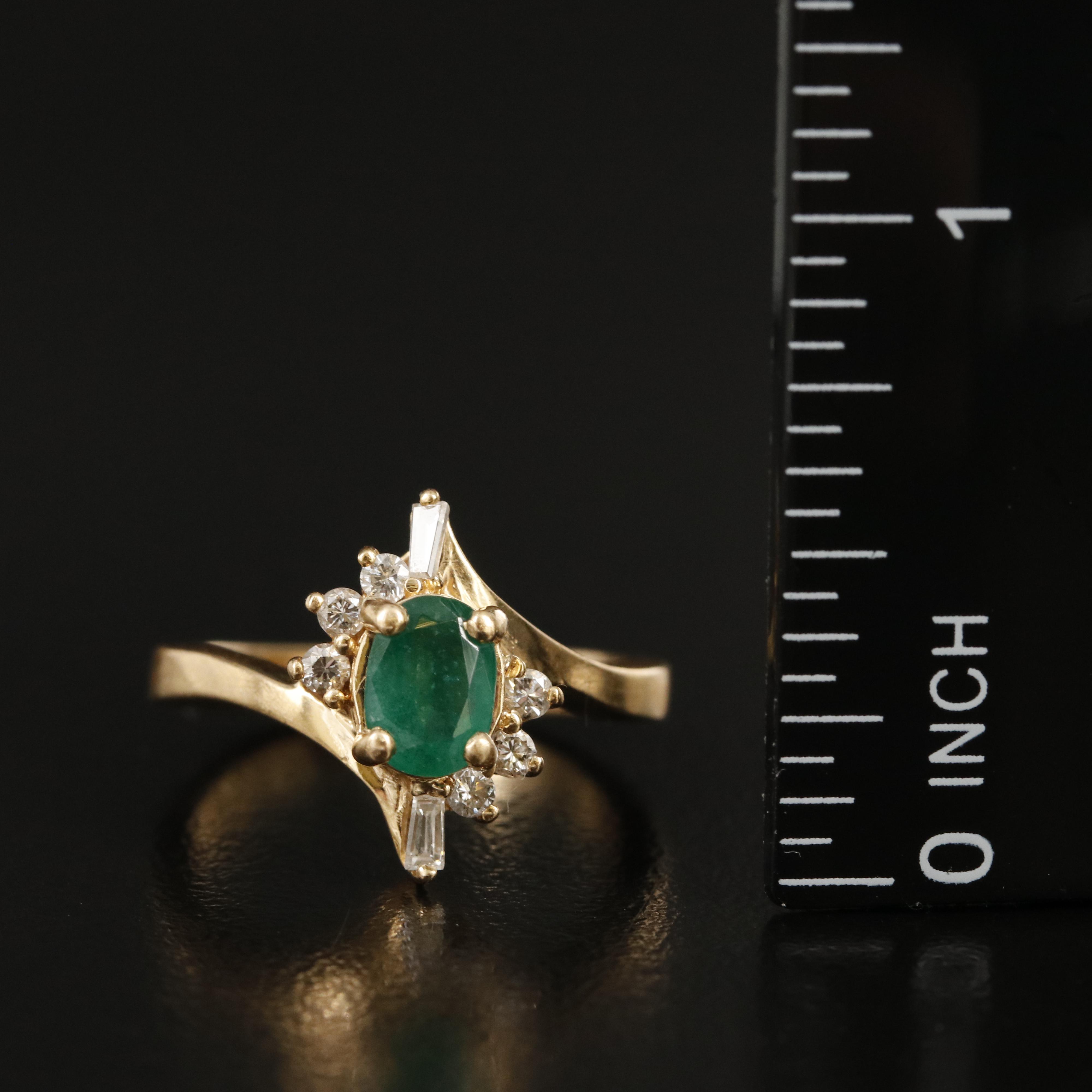 18K Emerald and Diamond Ring