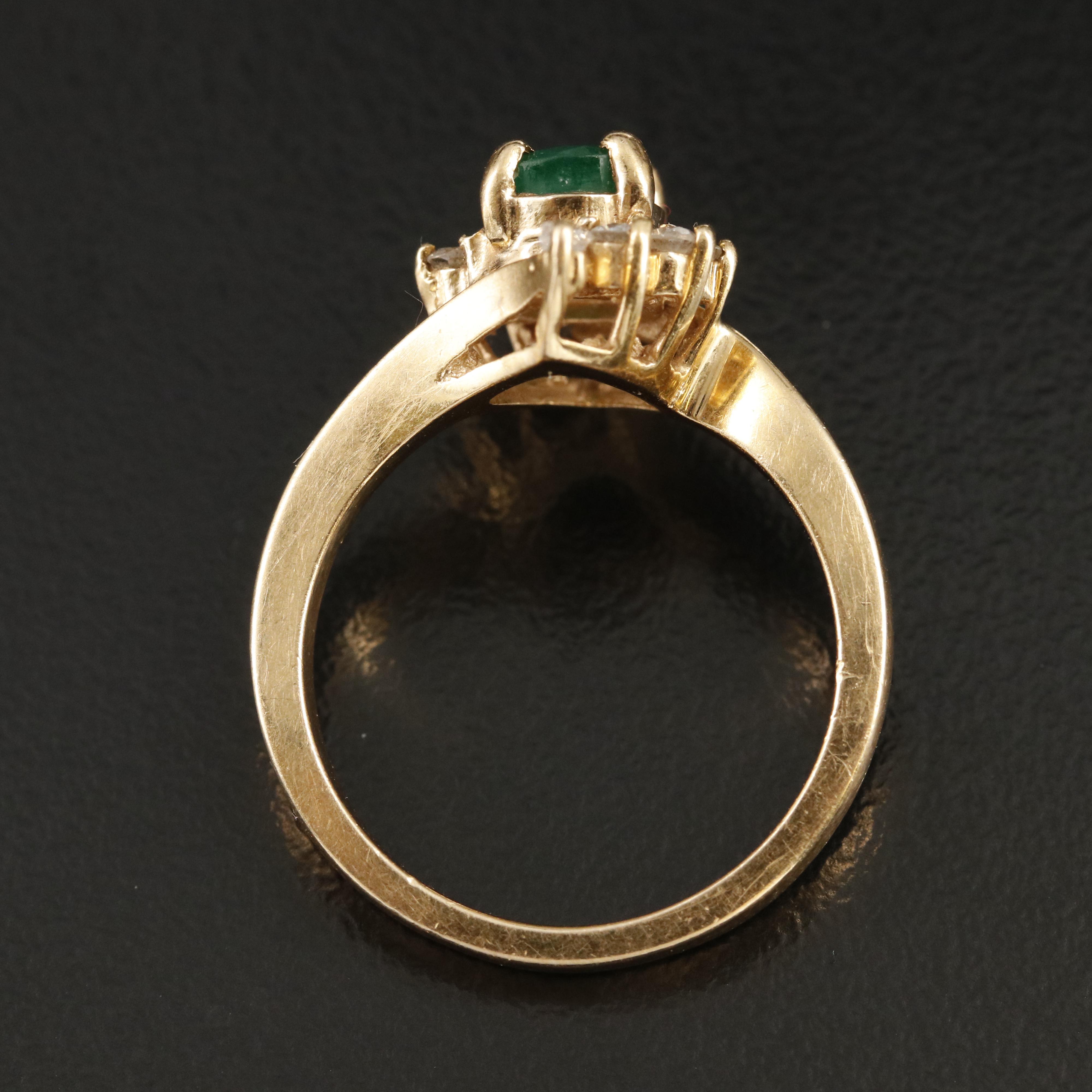 18K Emerald and Diamond Ring