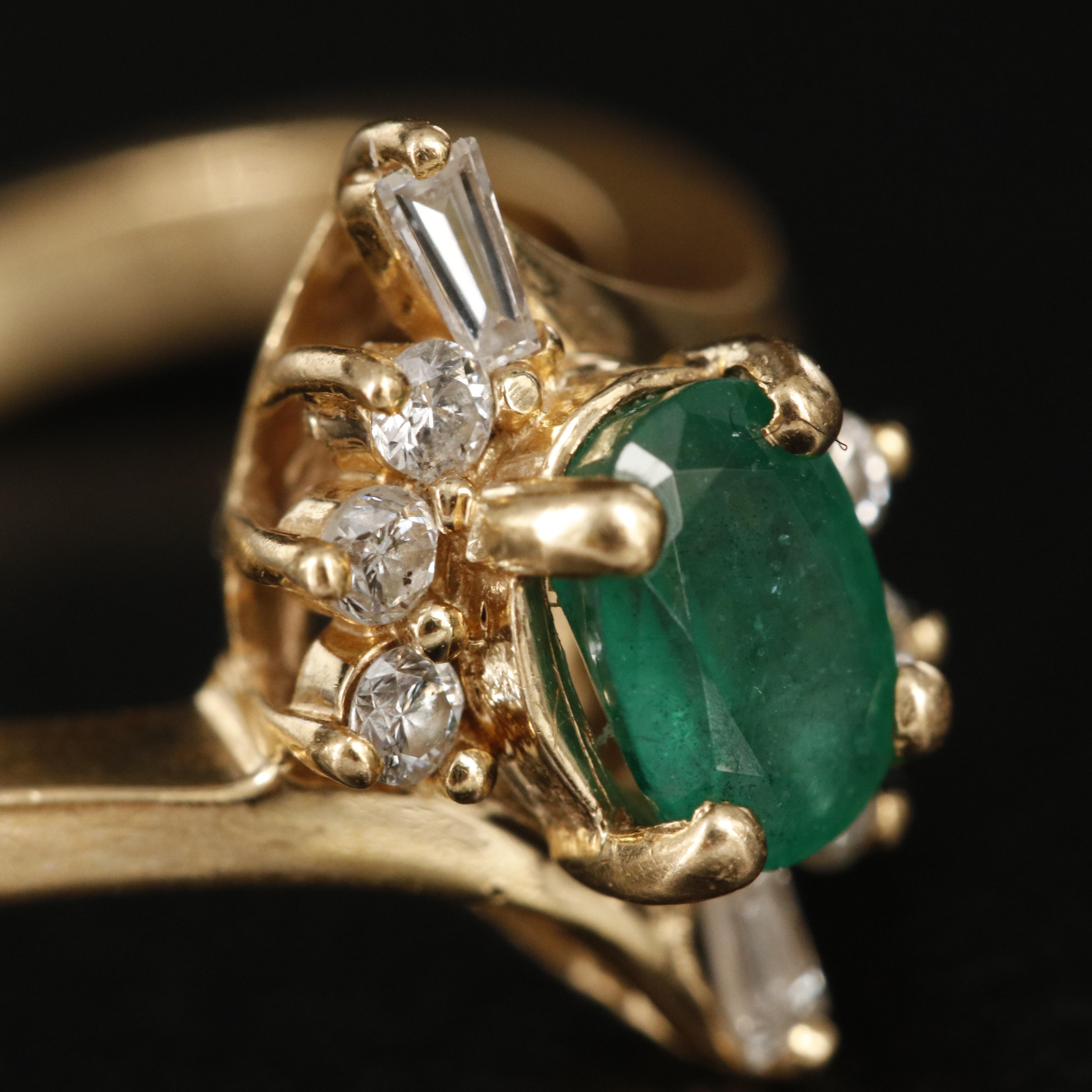 18K Emerald and Diamond Ring