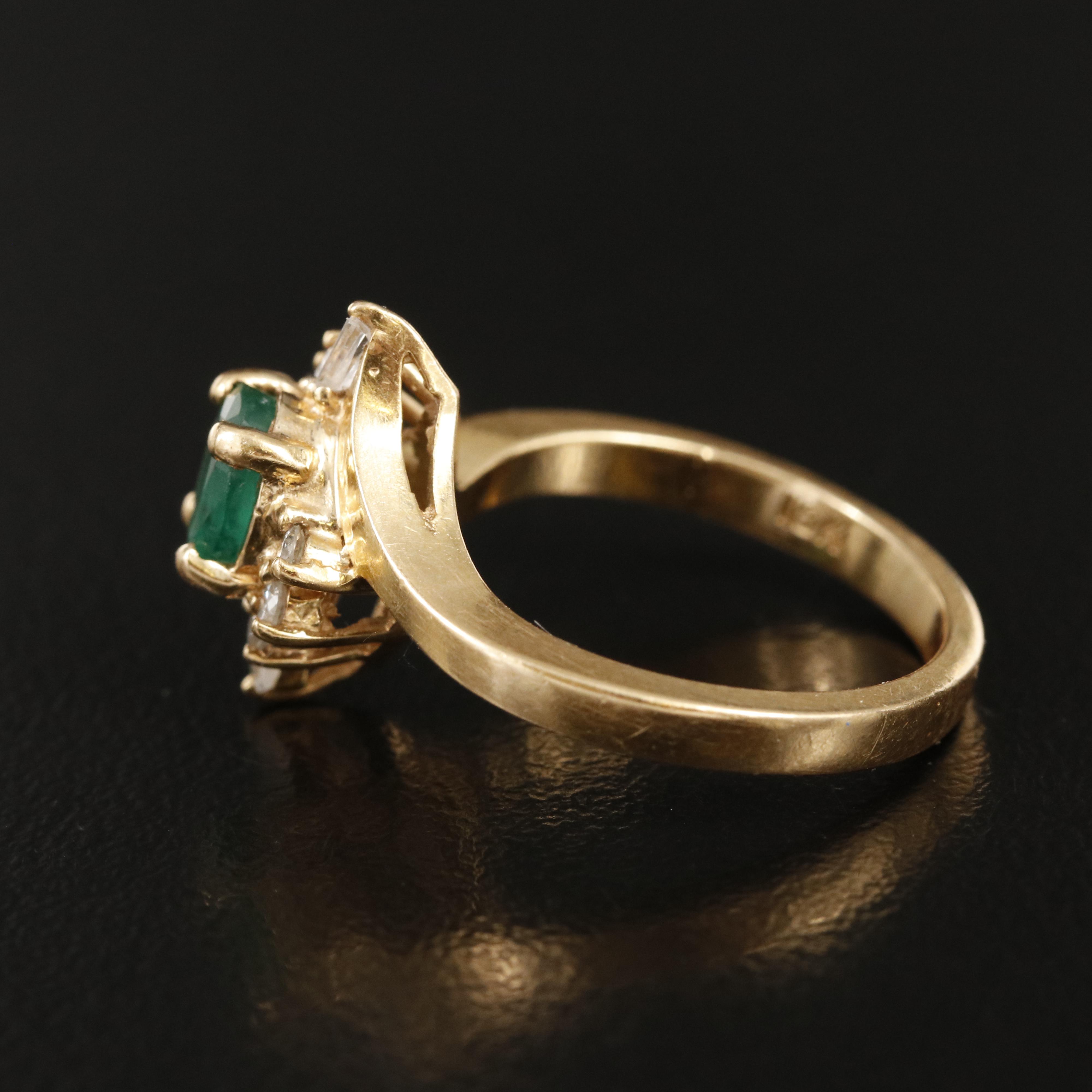 18K Emerald and Diamond Ring