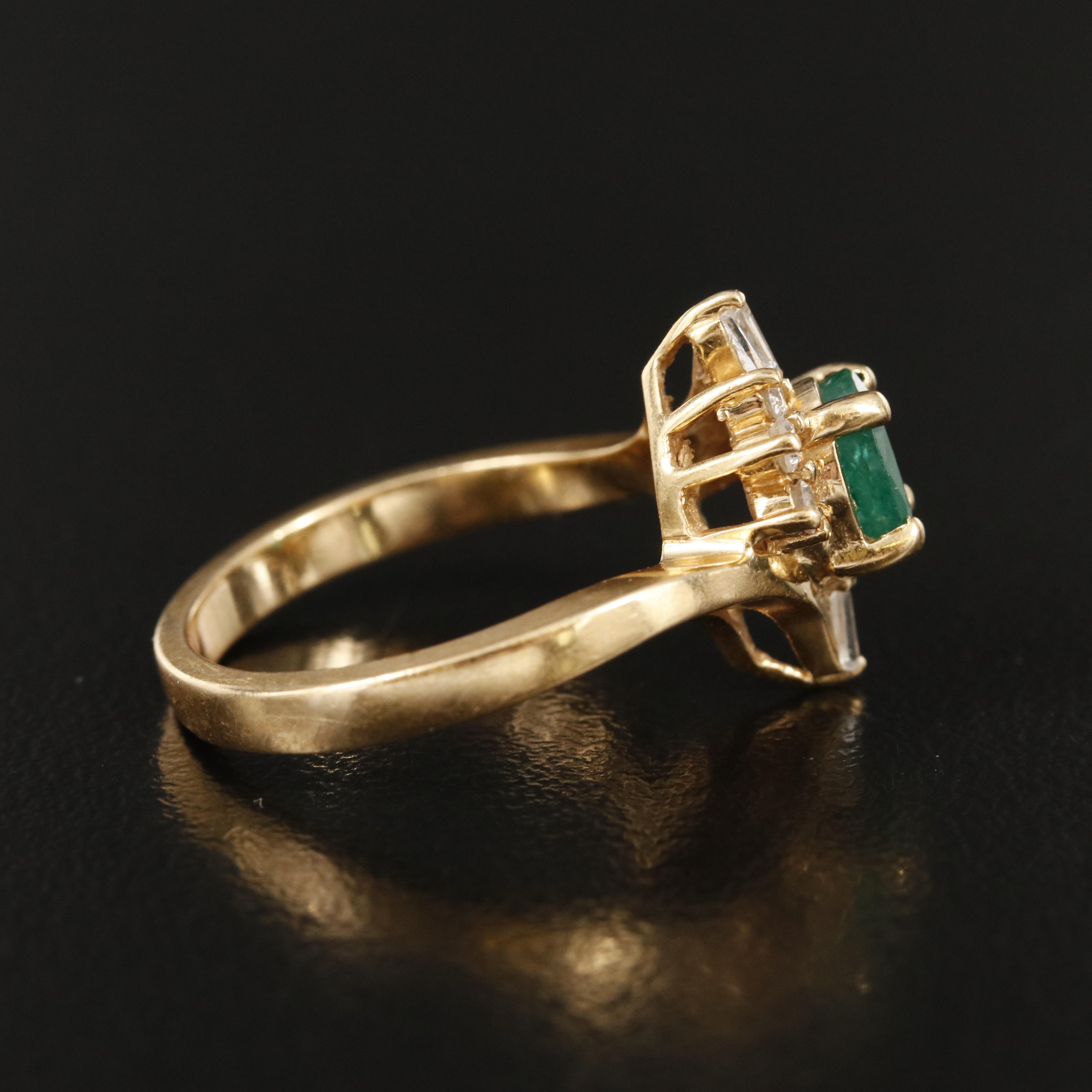 18K Emerald and Diamond Ring