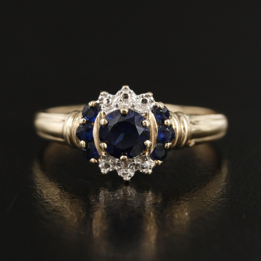10K Two-Tone Sapphire Ring