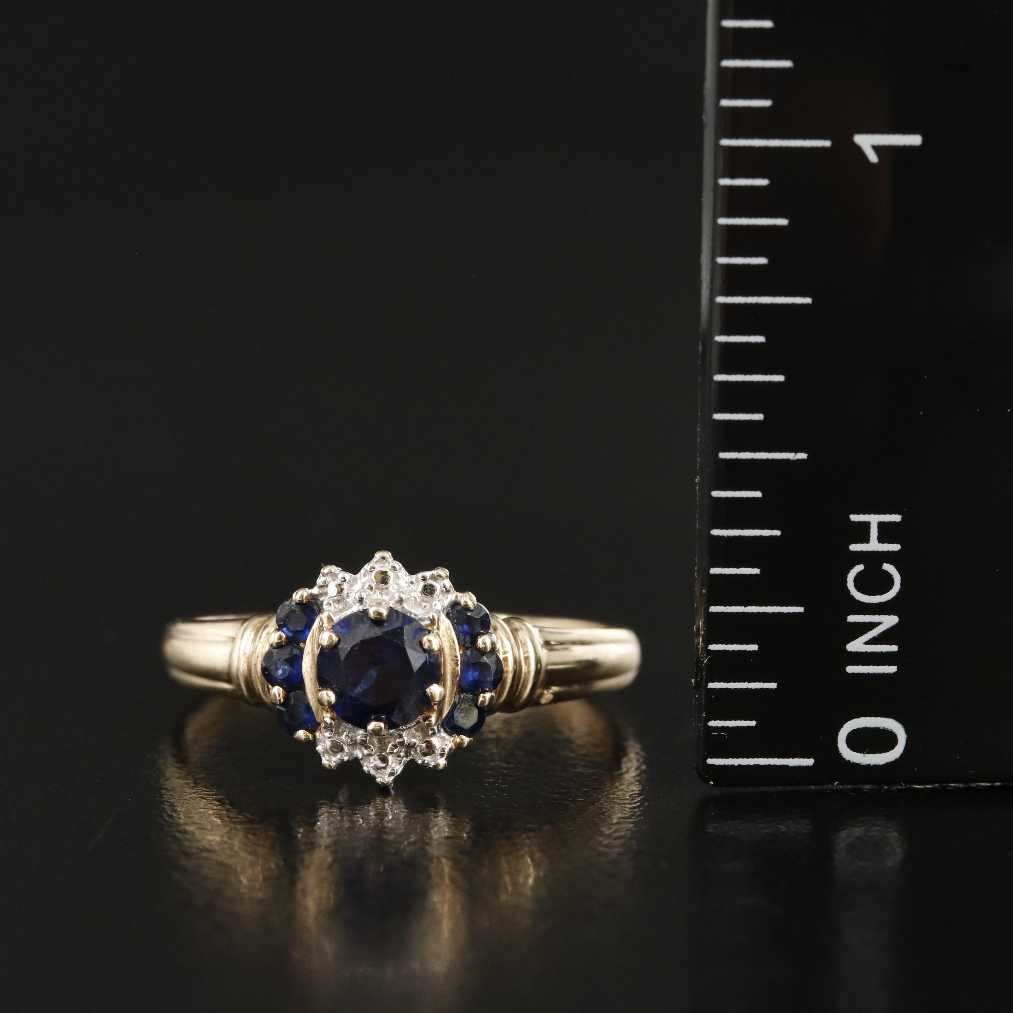 10K Two-Tone Sapphire Ring