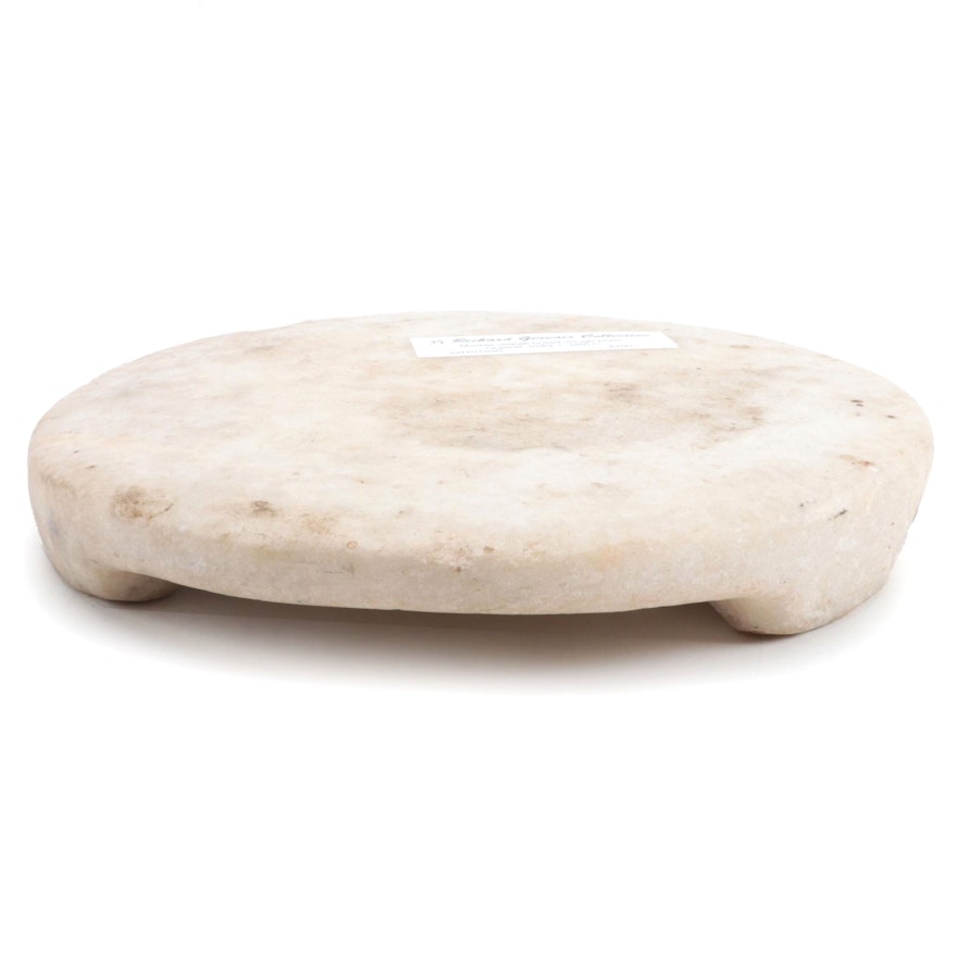 Indian Marble Chipati Bread Dough Plate, 19th Century