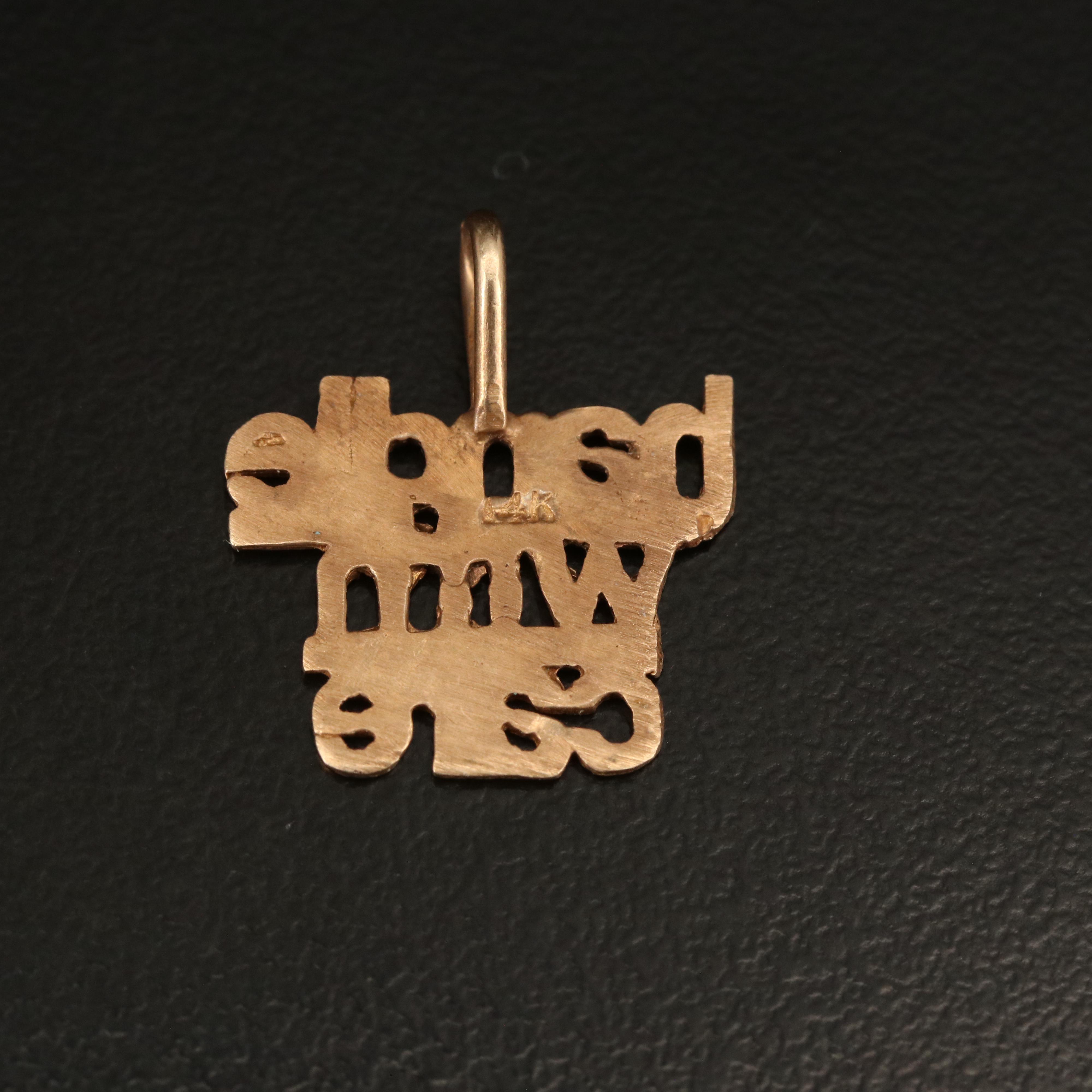 14K "Handle With Care" Pendant