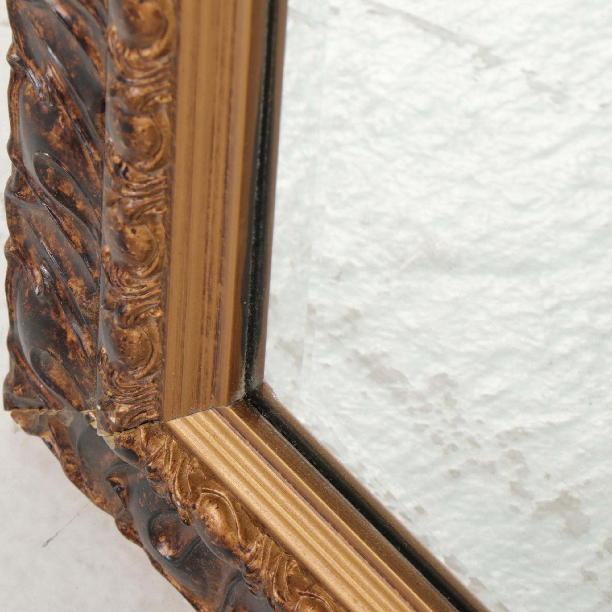 Black and Gold Colored Composite Wall Mirror