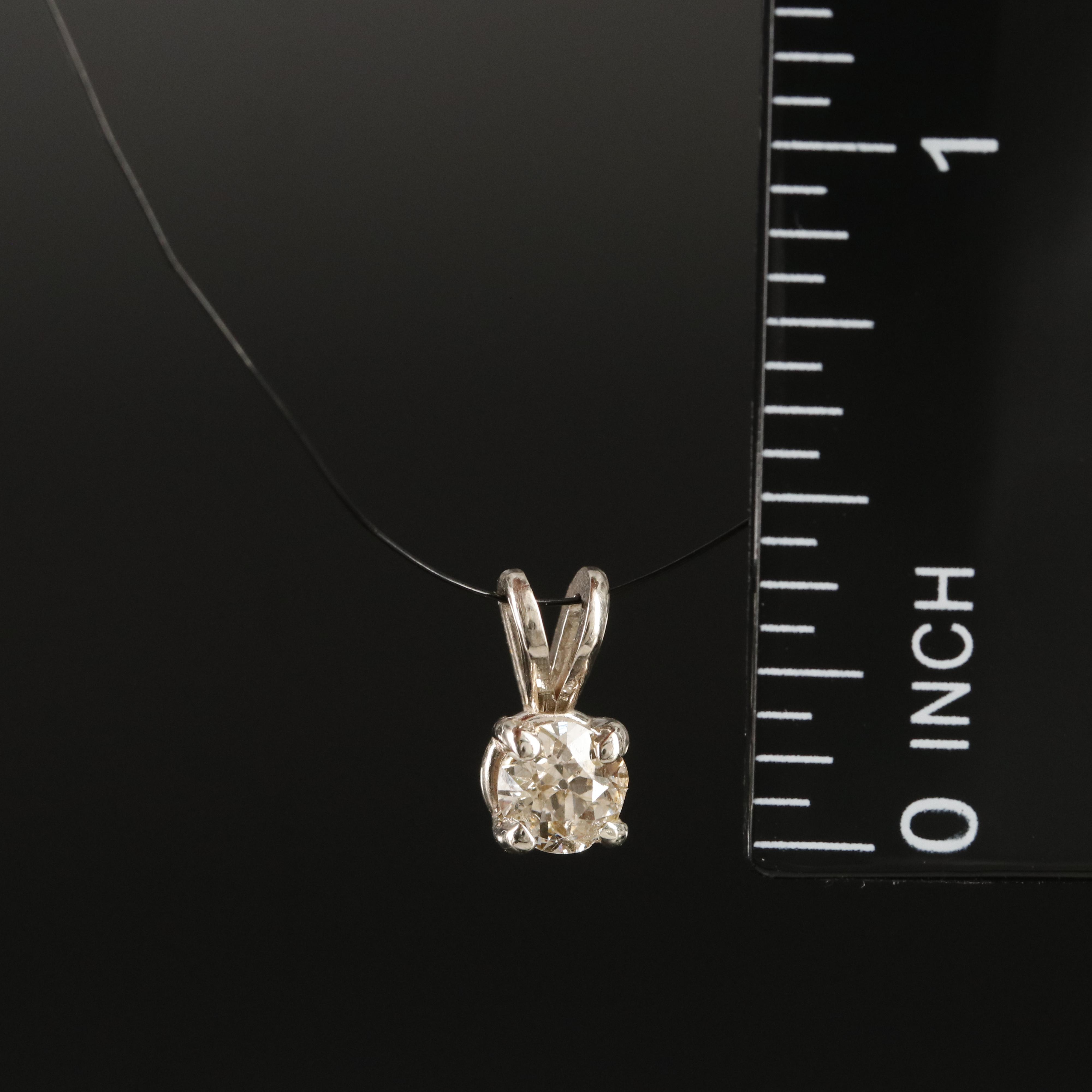 14K 0.42 CT Diamond Solitaire Pendant