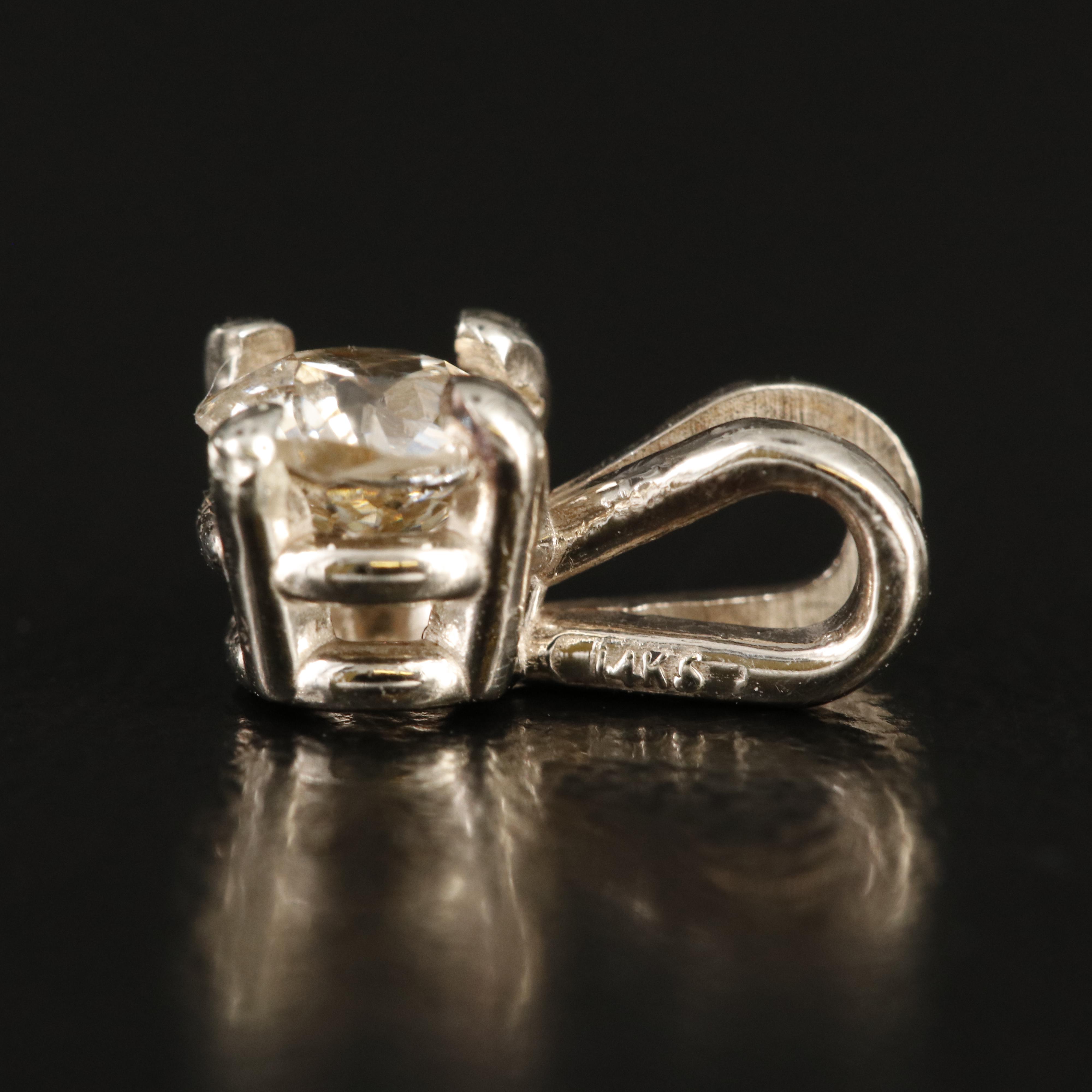 14K 0.42 CT Diamond Solitaire Pendant