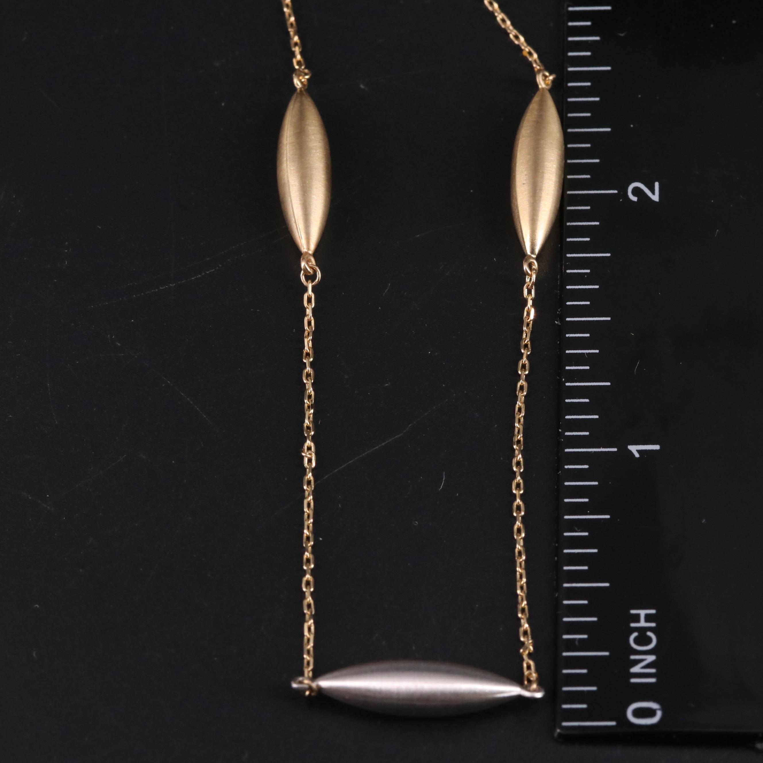 14K Two-Tone Torpedo Station Necklace