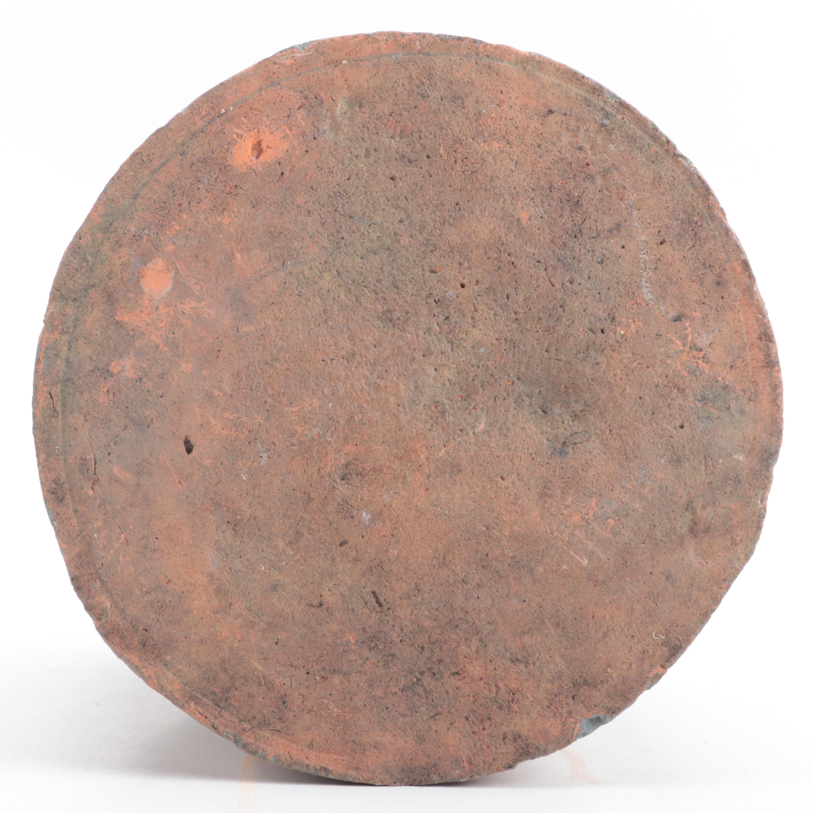 North Vietnamese Earthenware Pot with Vertical Incised Pattern